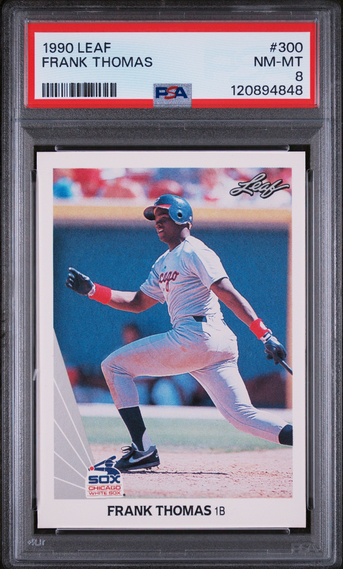 1990 Leaf Frank Thomas #300 PSA 8