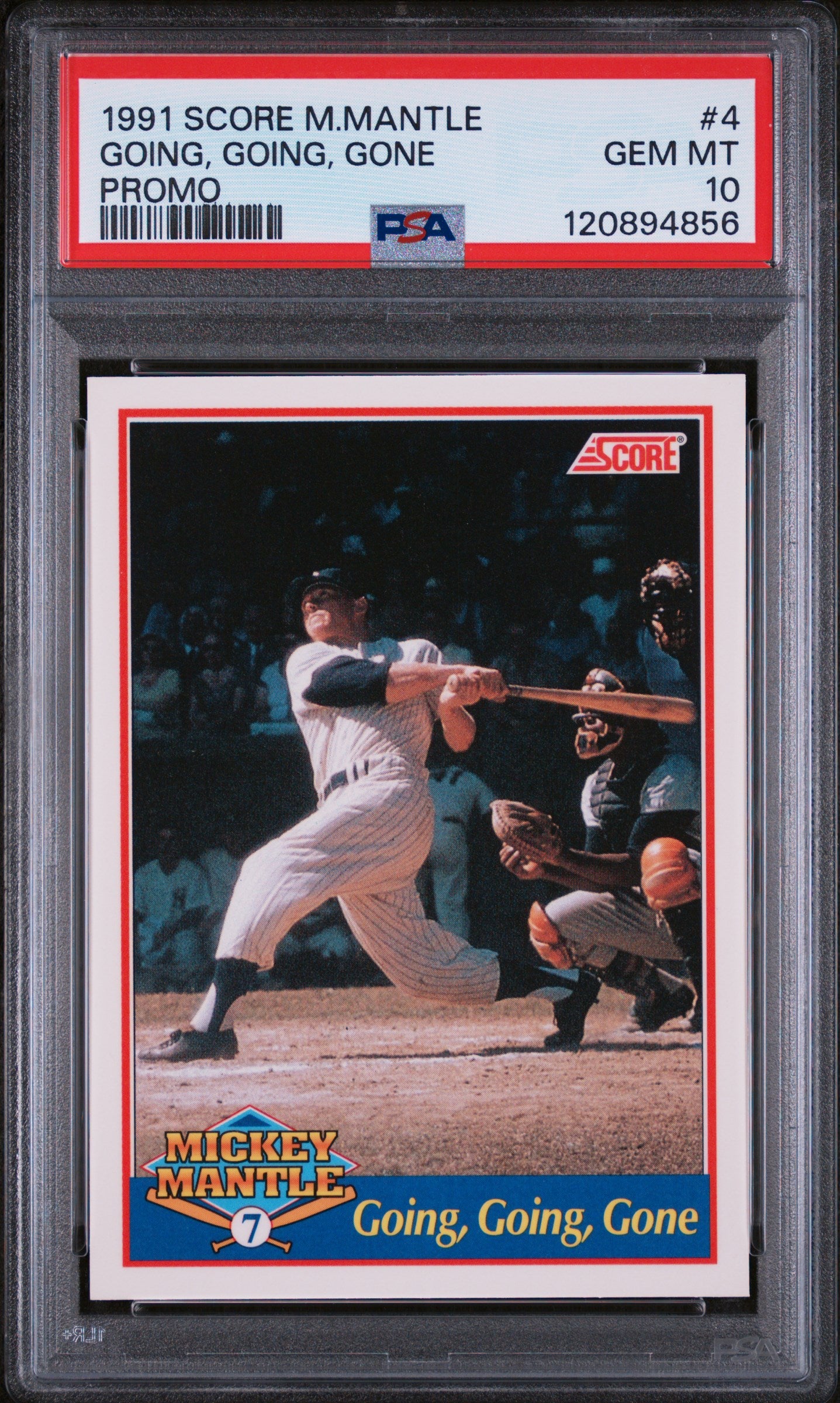 1991 Score #4 Mickey Mantle Going Gone 2715 PSA 10