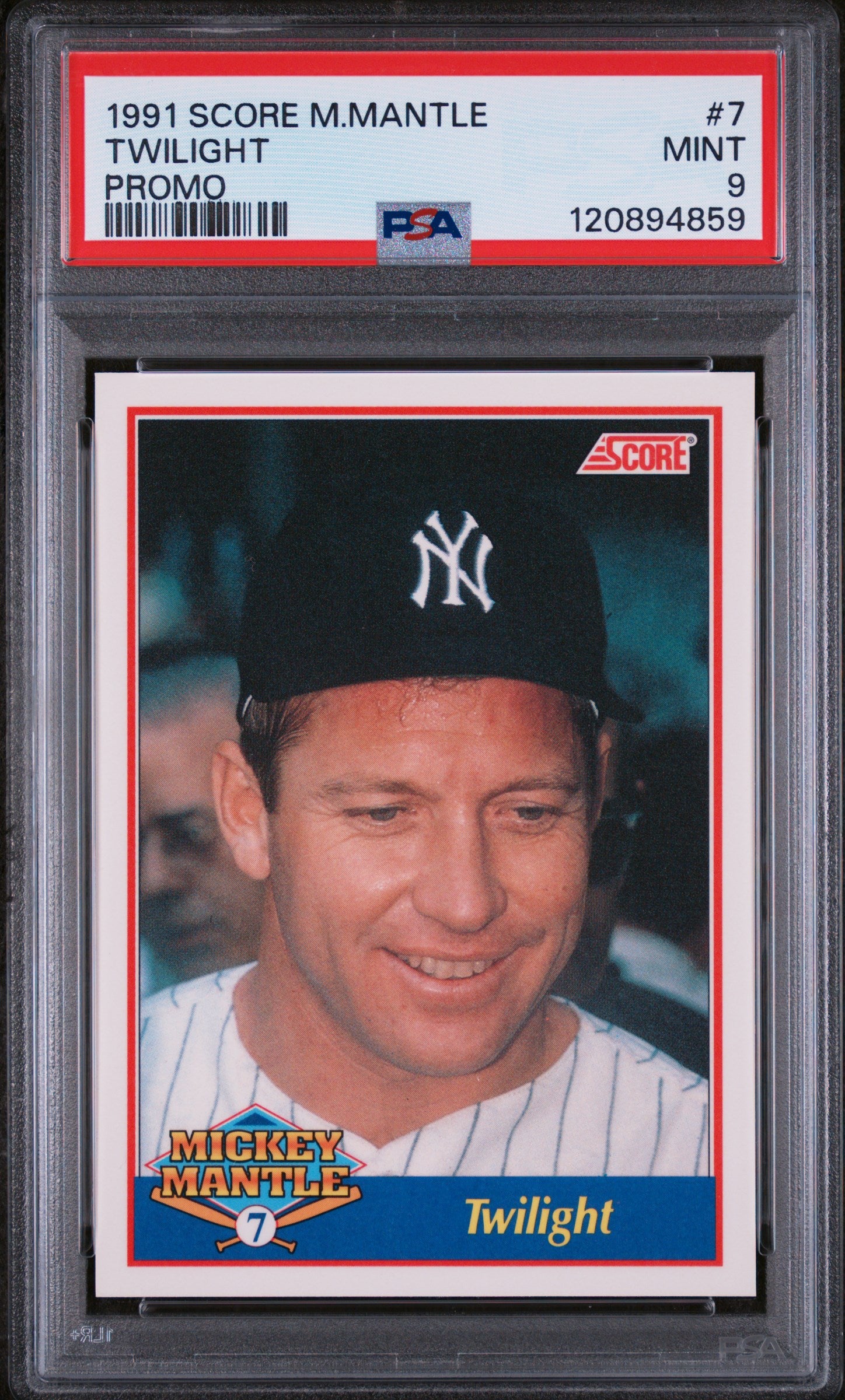 1991 Score #7 Mickey Mantle Twilight /5000 PSA 9