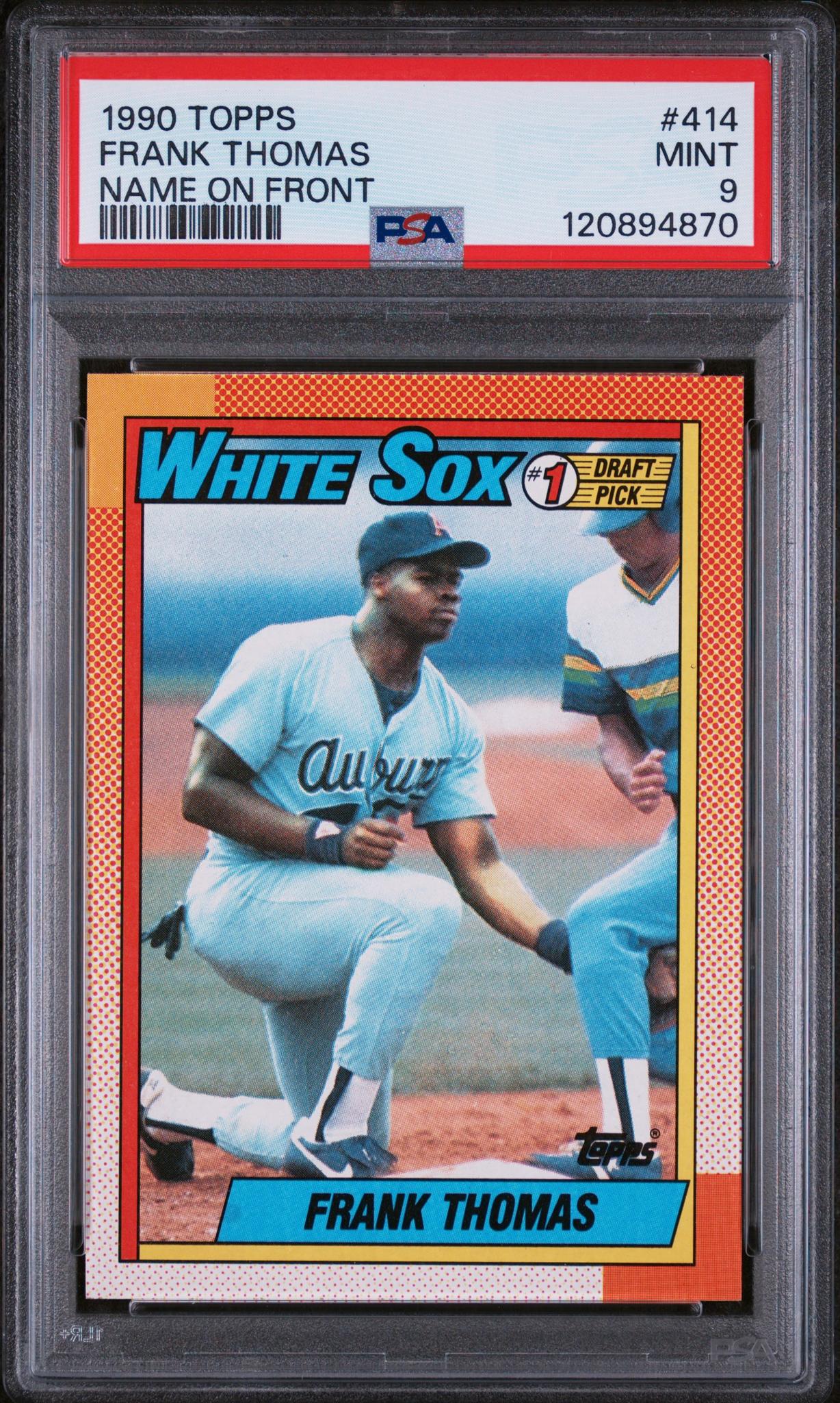 1990 Topps Name On Front Frank Thomas #414 RC PSA 9