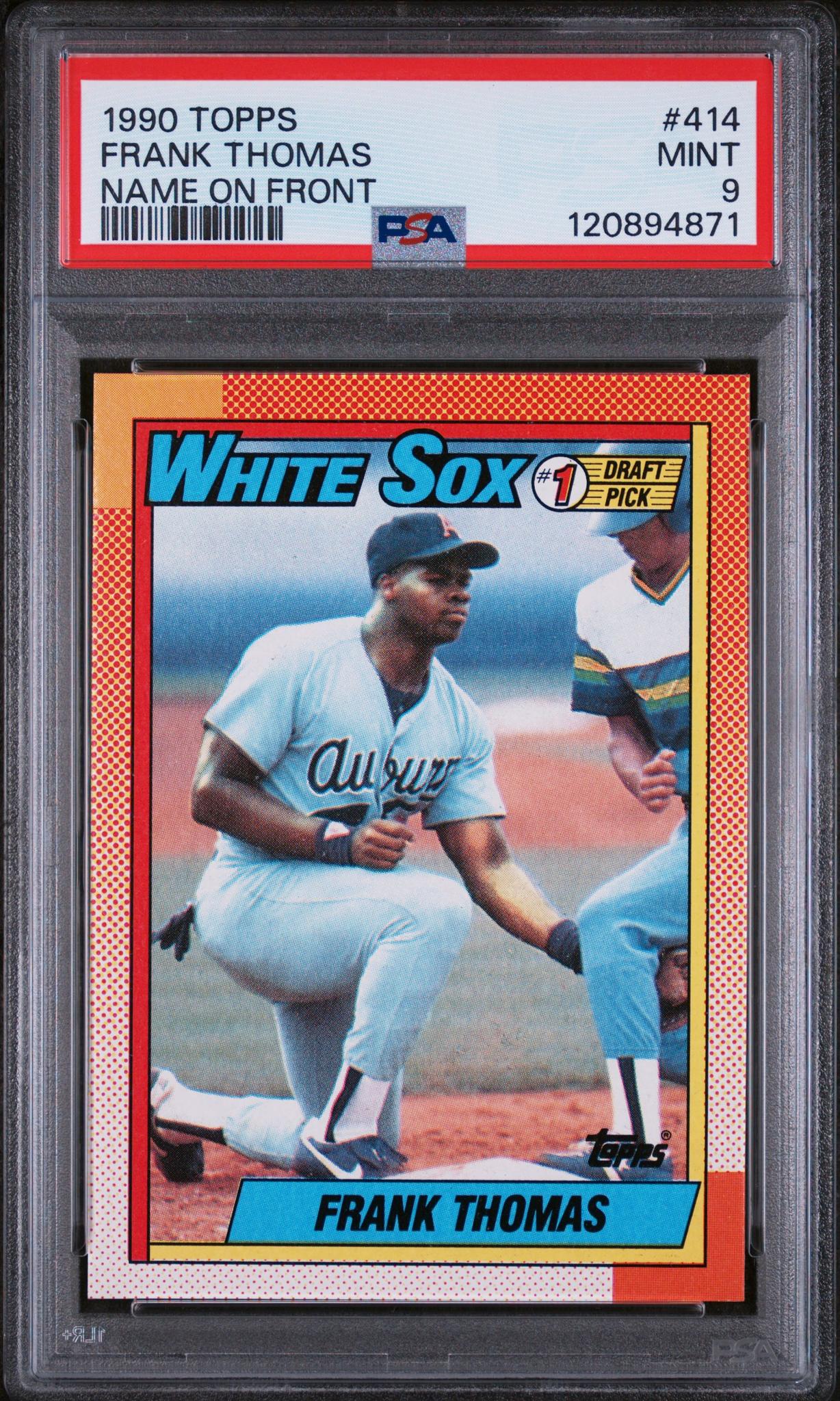 1990 Topps Name on Front Frank Thomas #414 RC PSA 9