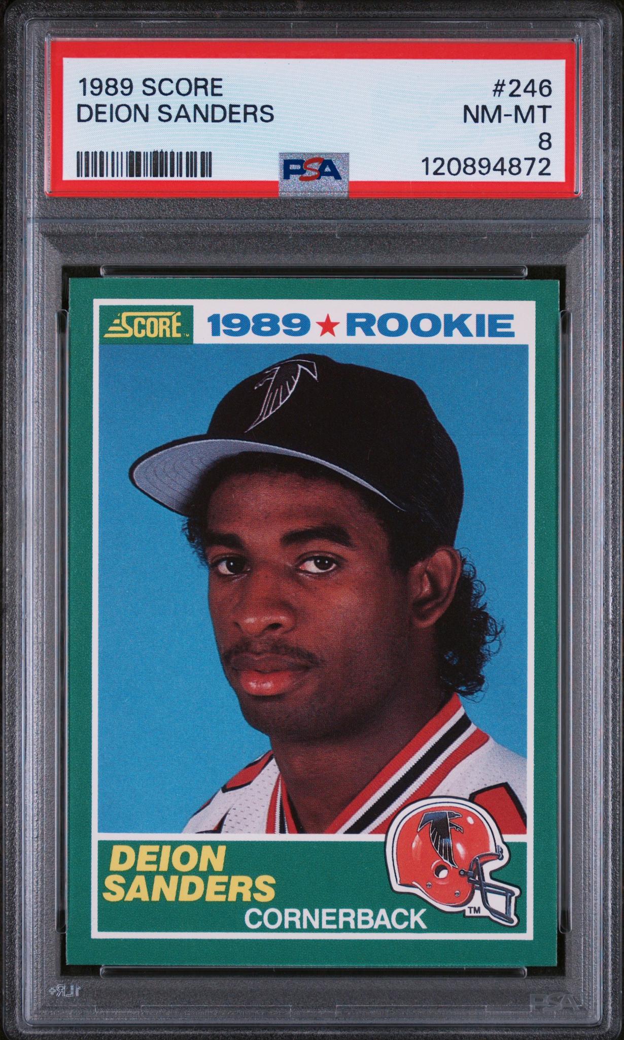 1989 Score Football Deion Sanders #246 RC PSA 8