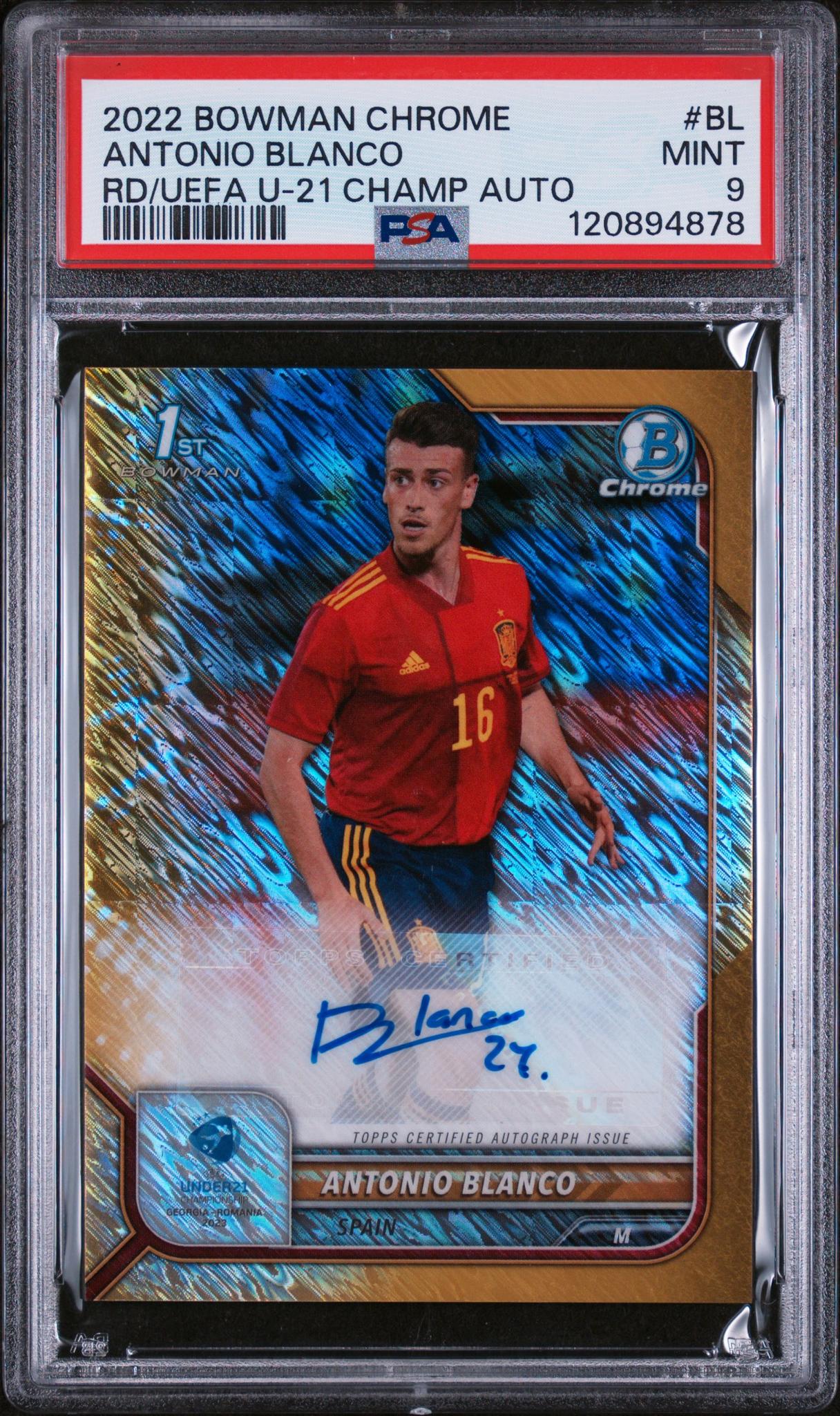 2022 Bowman Chrome Gold Antonio Blanco #CA-BL Auto /50 PSA 9