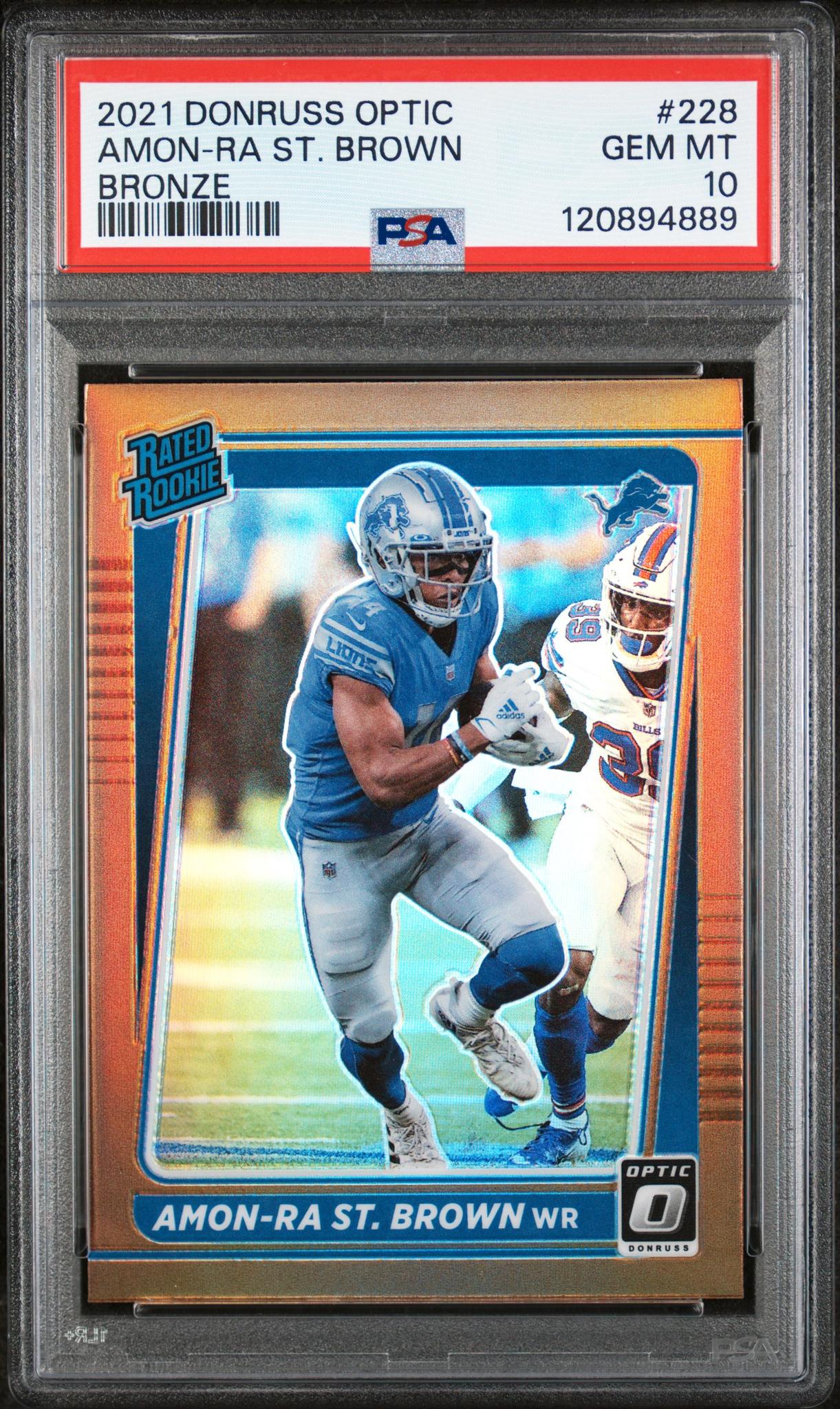 2021 Panini Donruss Optic Bronze Amon-Ra St. Brown #228 RC PSA 10