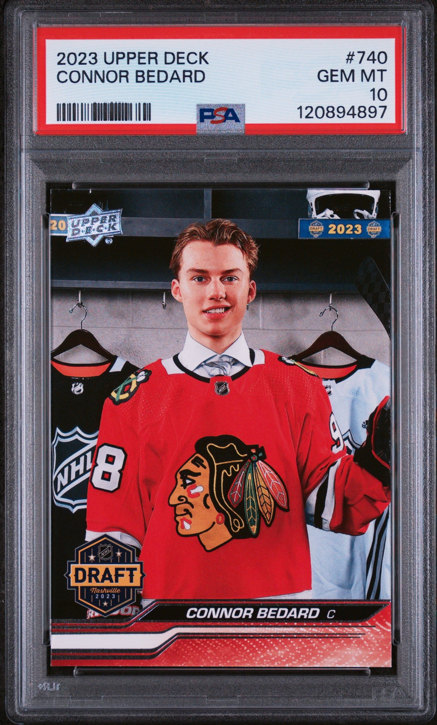 2023 Upper Deck #740 Connor Bedard Draft Nashville 2023 PSA 10