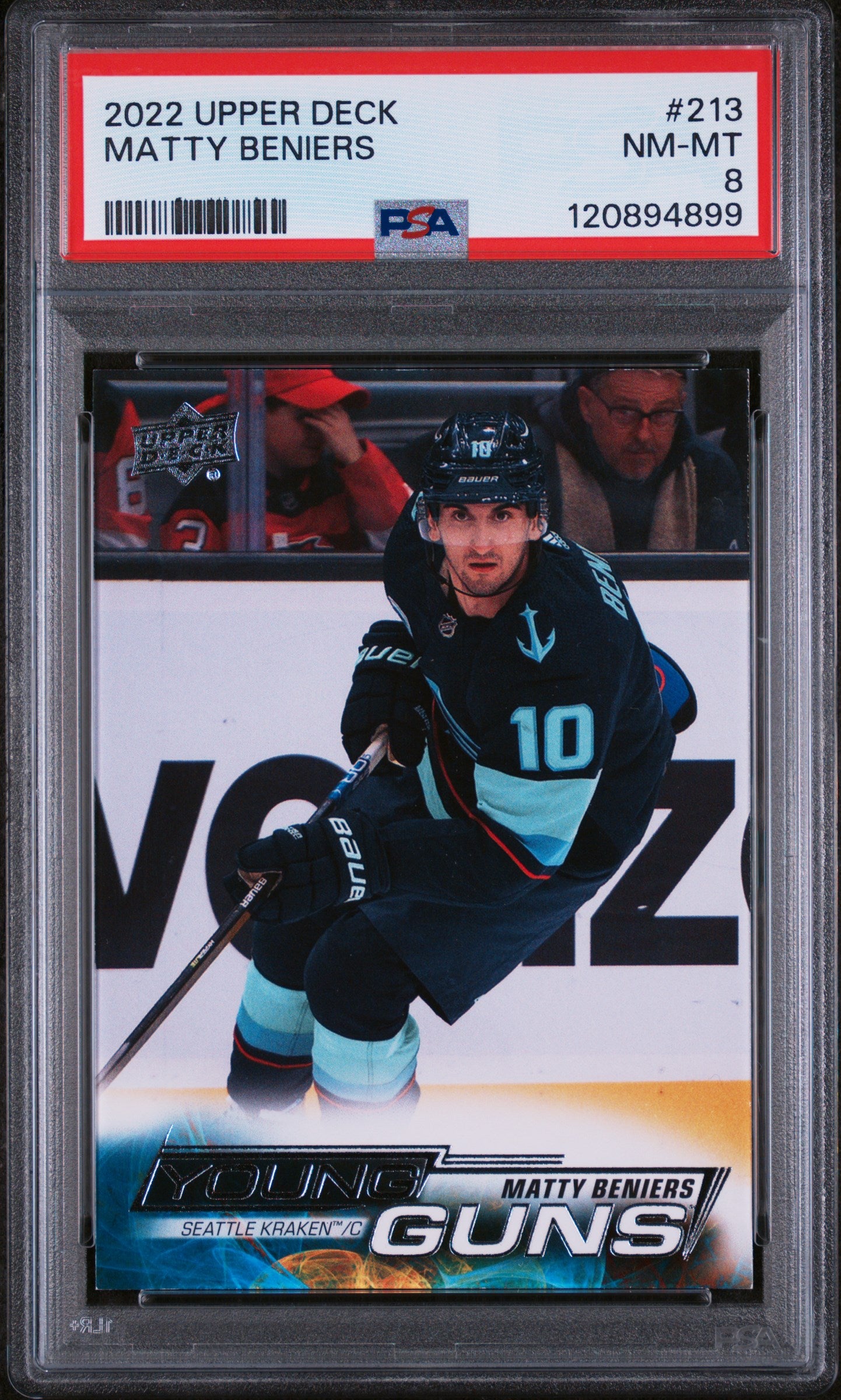 2022 Upper Deck Series 1 Young Guns Matty Beniers #213 RC PSA 8