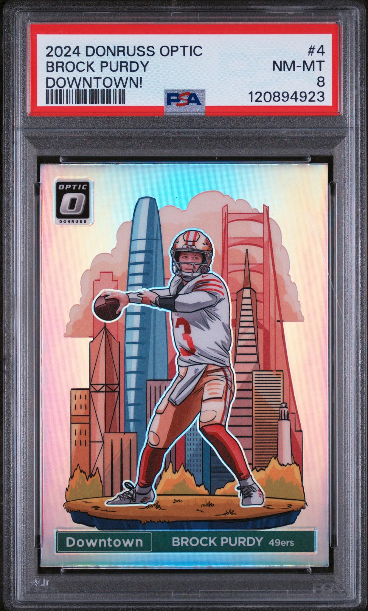 2024 Panini Donruss Optic Downtown Brock Purdy #4 PSA 8