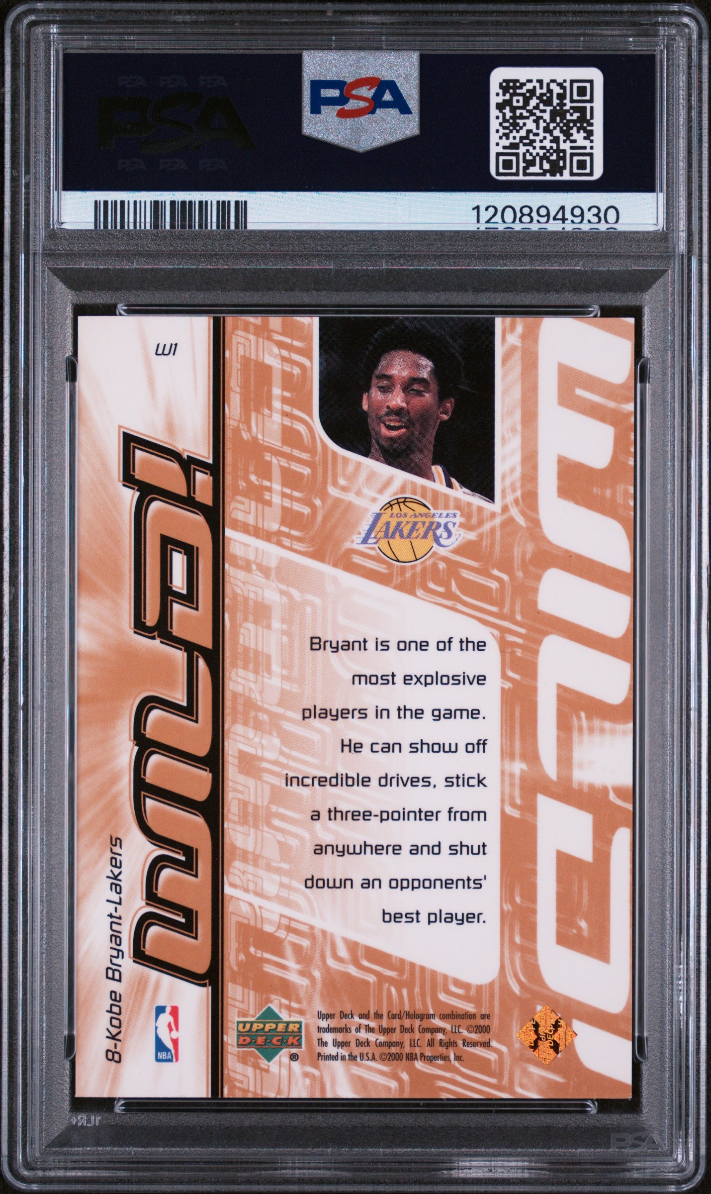 1999 Upper Deck Wild! Kobe Bryant #W1 PSA 8