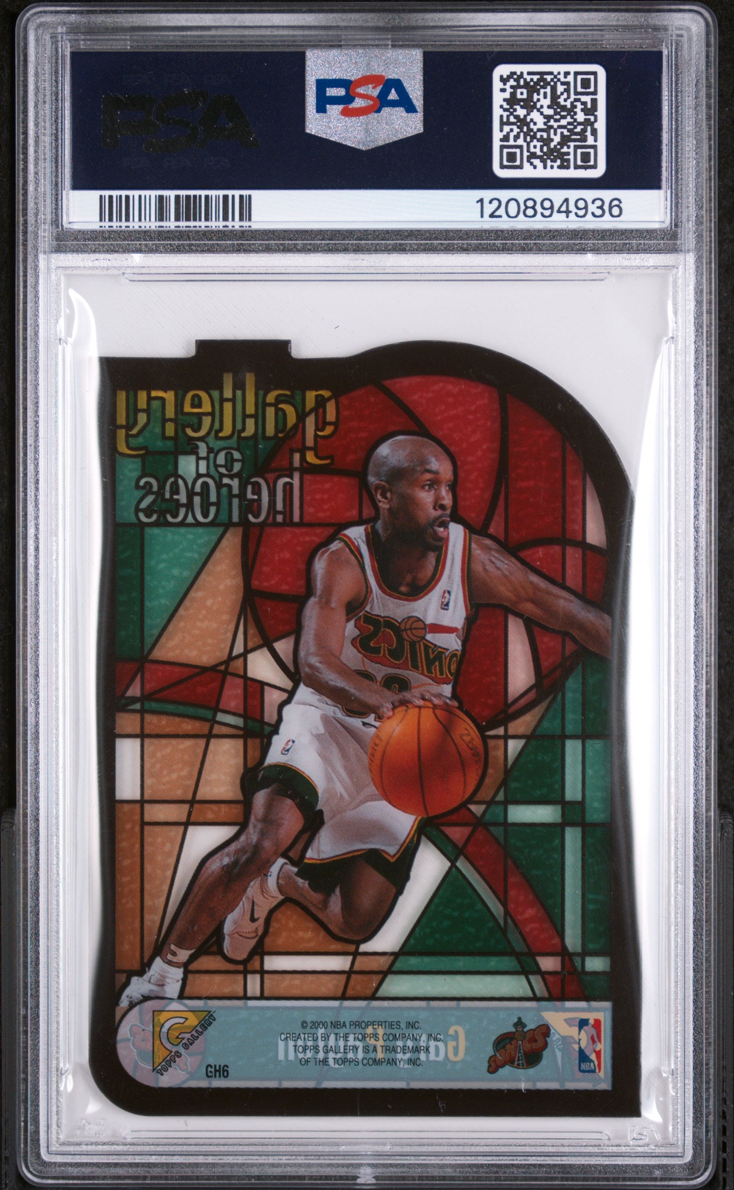 1999 Topps Gallery Gallery of Heroes Gary Payton #GH6 Die-Cut PSA 10