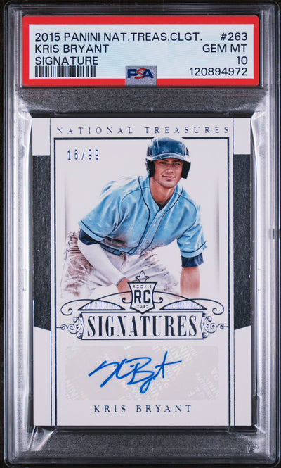 2015 National Treasures Signature Kris Bryant #263 /99 PSA 10