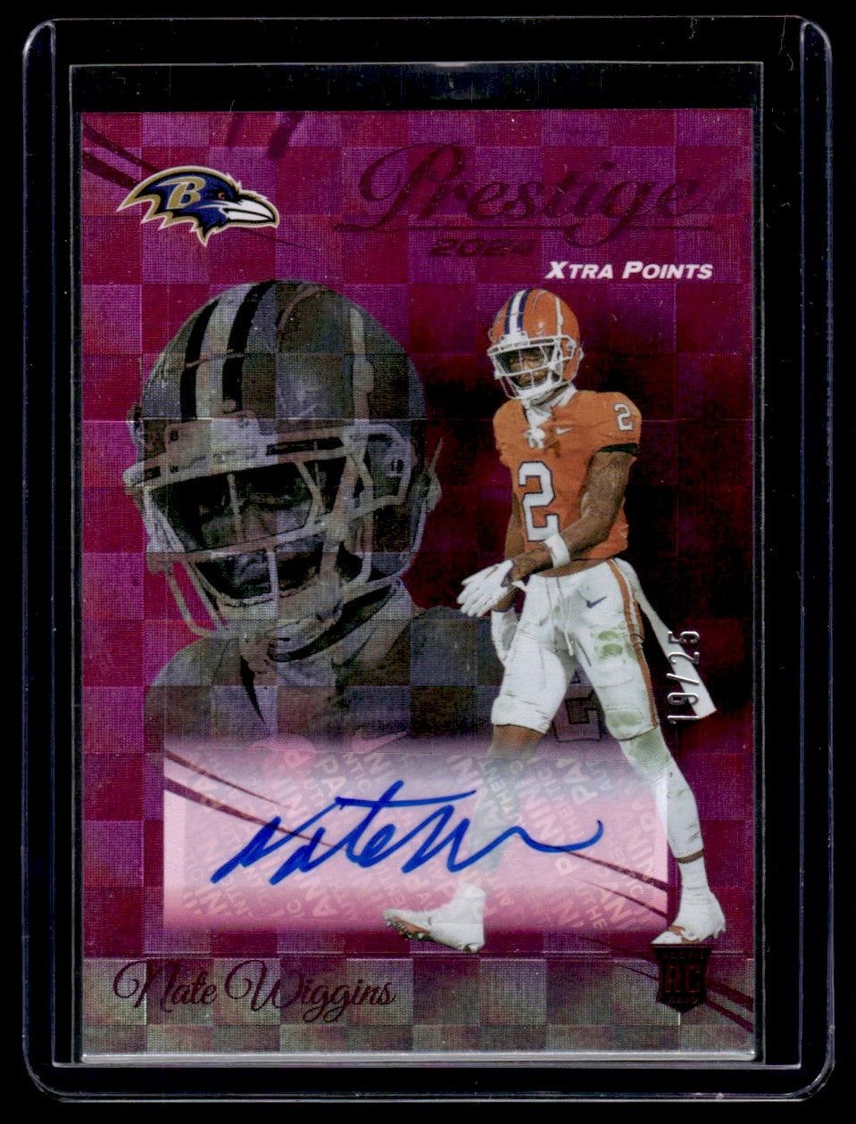 2024 Prestige Nate Wiggins Xtra Points Auto Pink #d /25