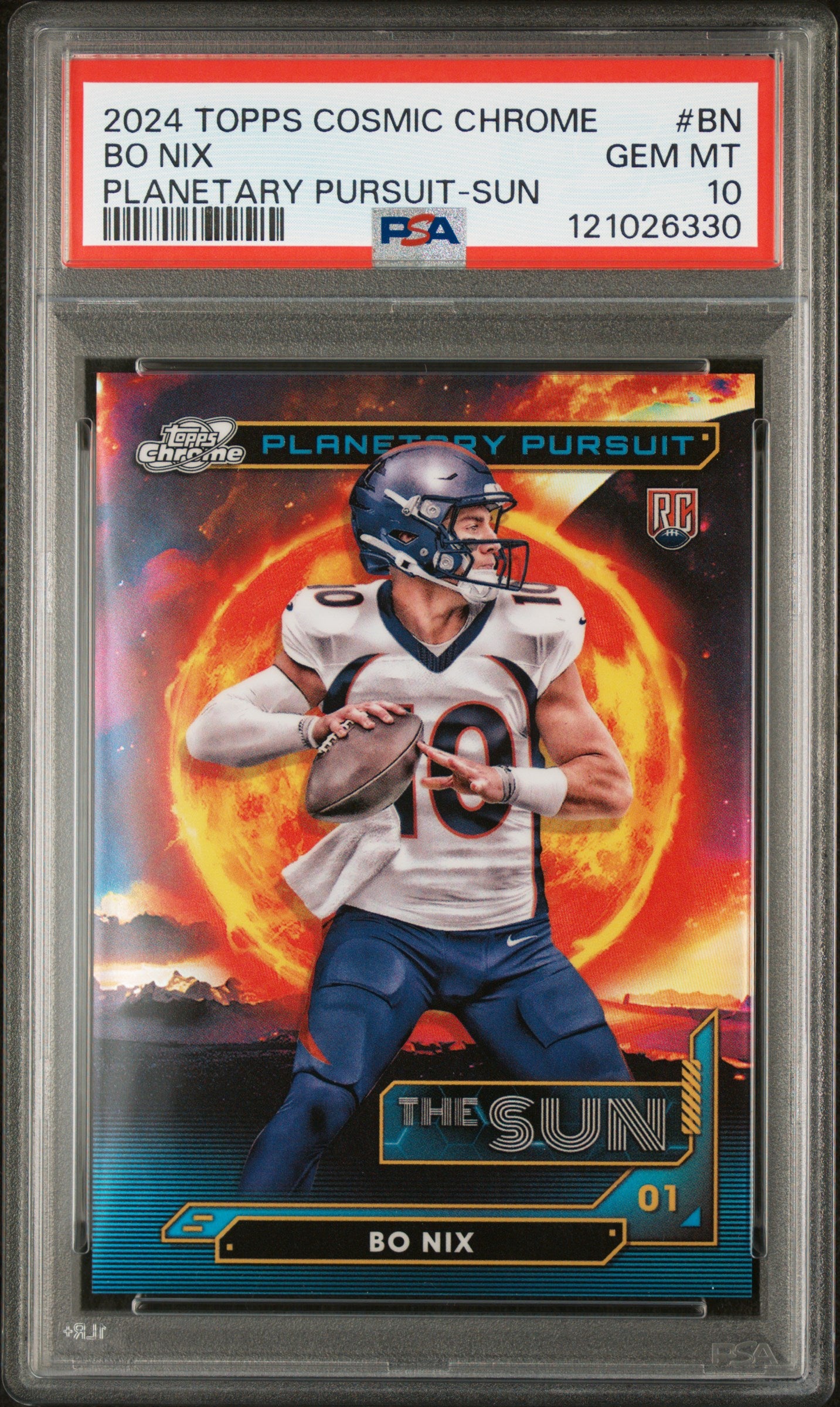 2024 Topps Cosmic Chrome Planetary Pursuit Sun Bo Nix #BN RC PSA 10