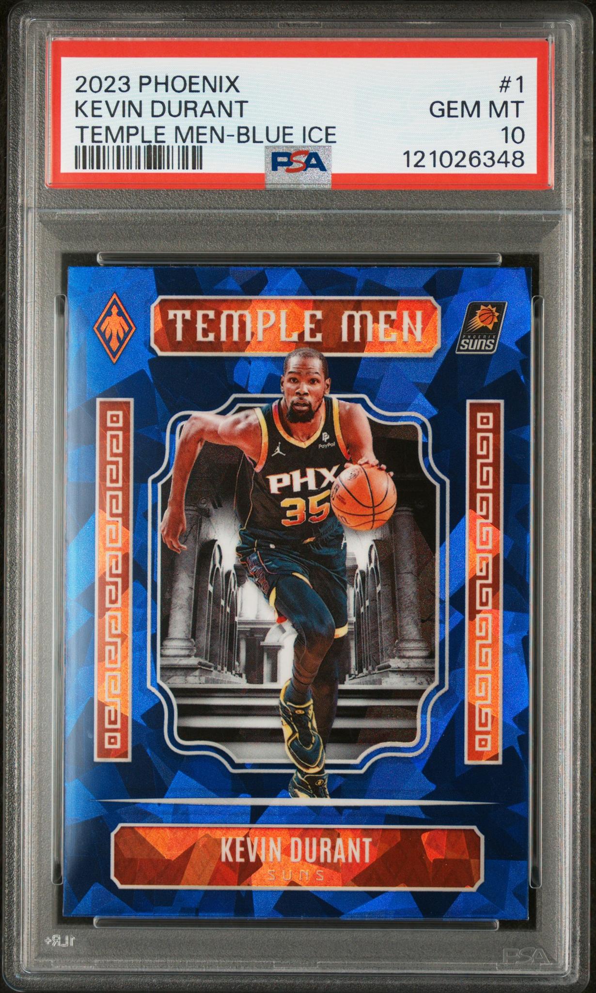 2023 Panini Phoenix Temple Men Blue Ice Kevin Durant #1 PSA 10