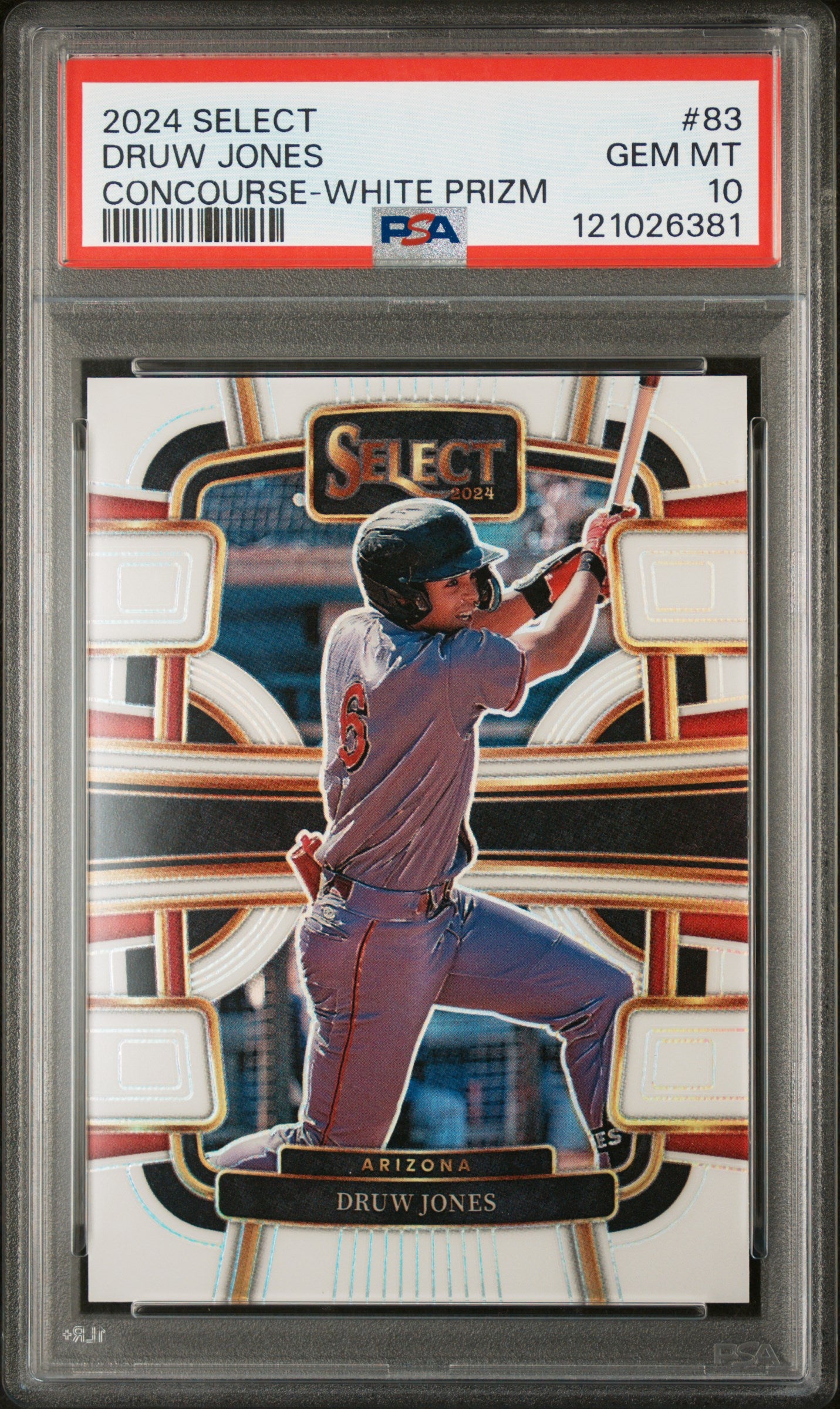 2024 Panini Select Concourse White Prizm Druw Jones #83 /99 PSA 10