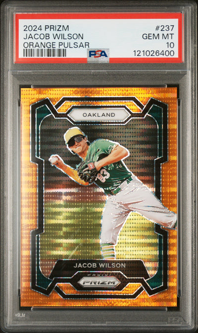 2024 Panini Prizm Jacob Wilson #237 Orange Pulsar /399 PSA 10