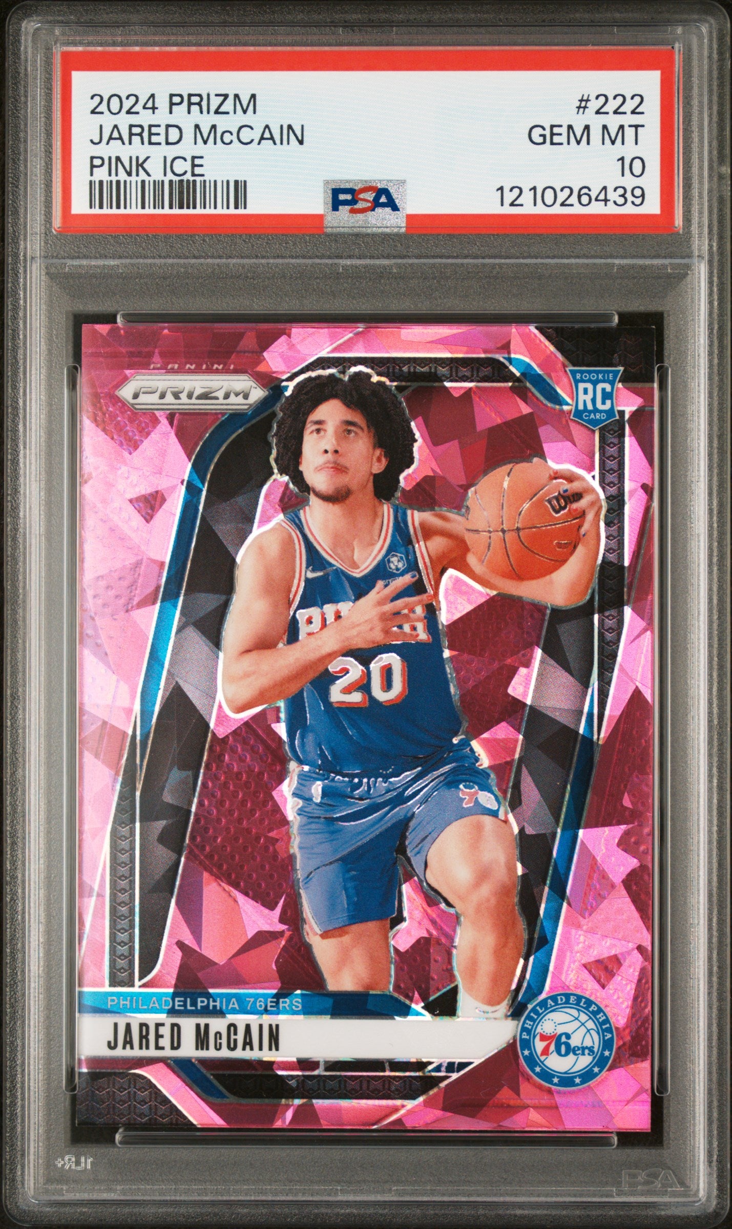 2024 Panini Prizm Pink Ice Jared McCain #222 RC PSA 10