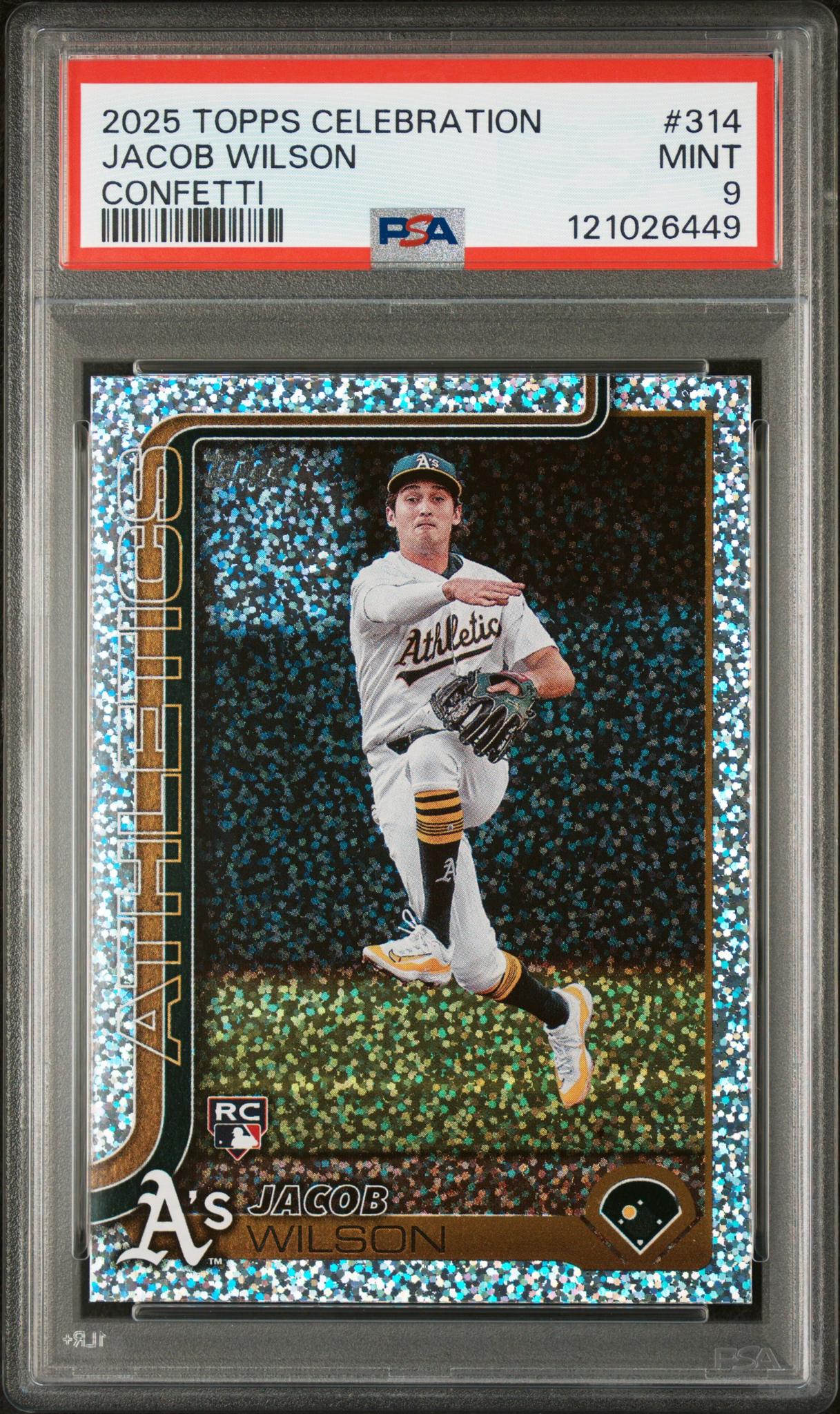 2025 Topps Celebration Confetti Jacob Wilson #314 RC PSA 9