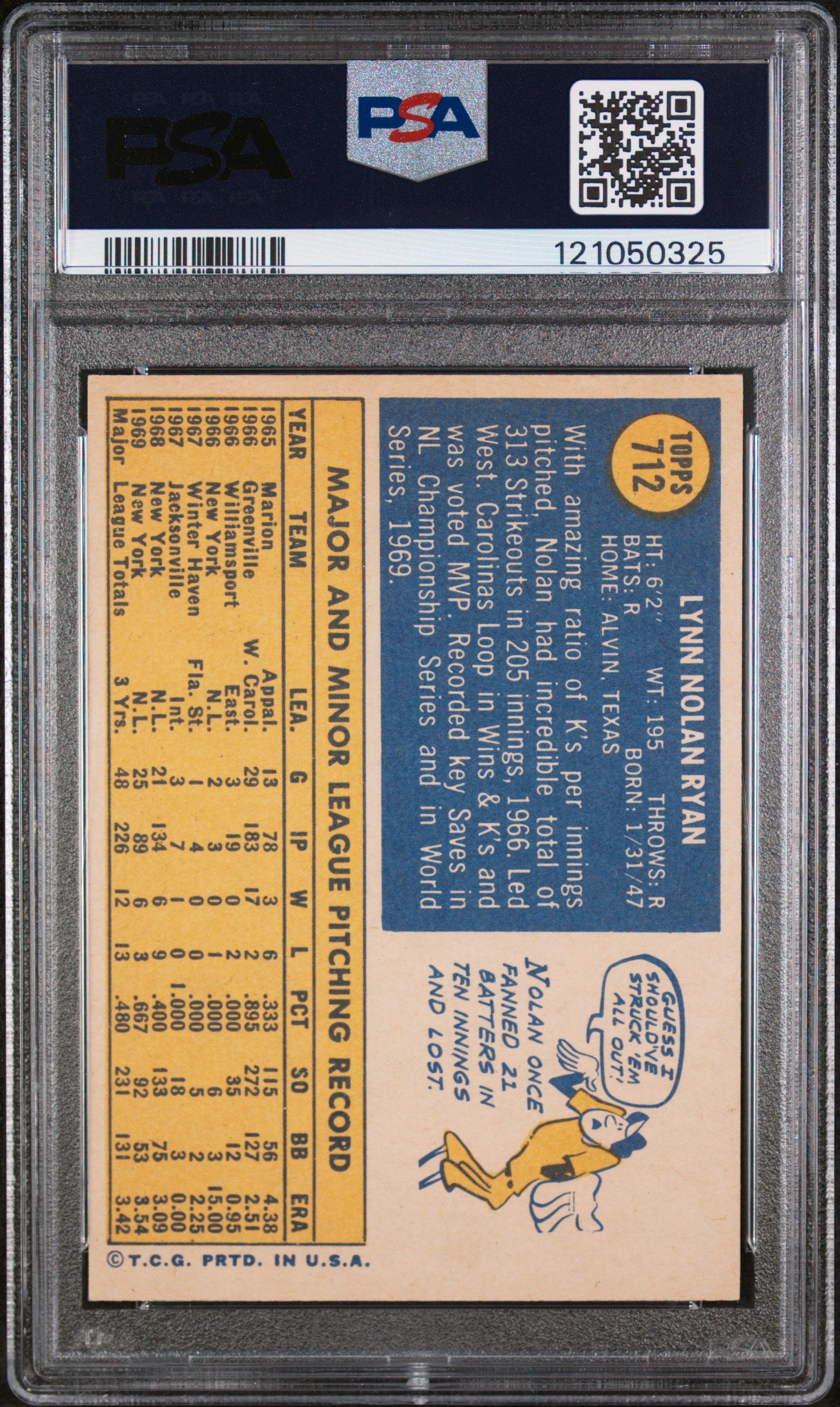 1970 Topps Nolan Ryan #712 PSA 7
