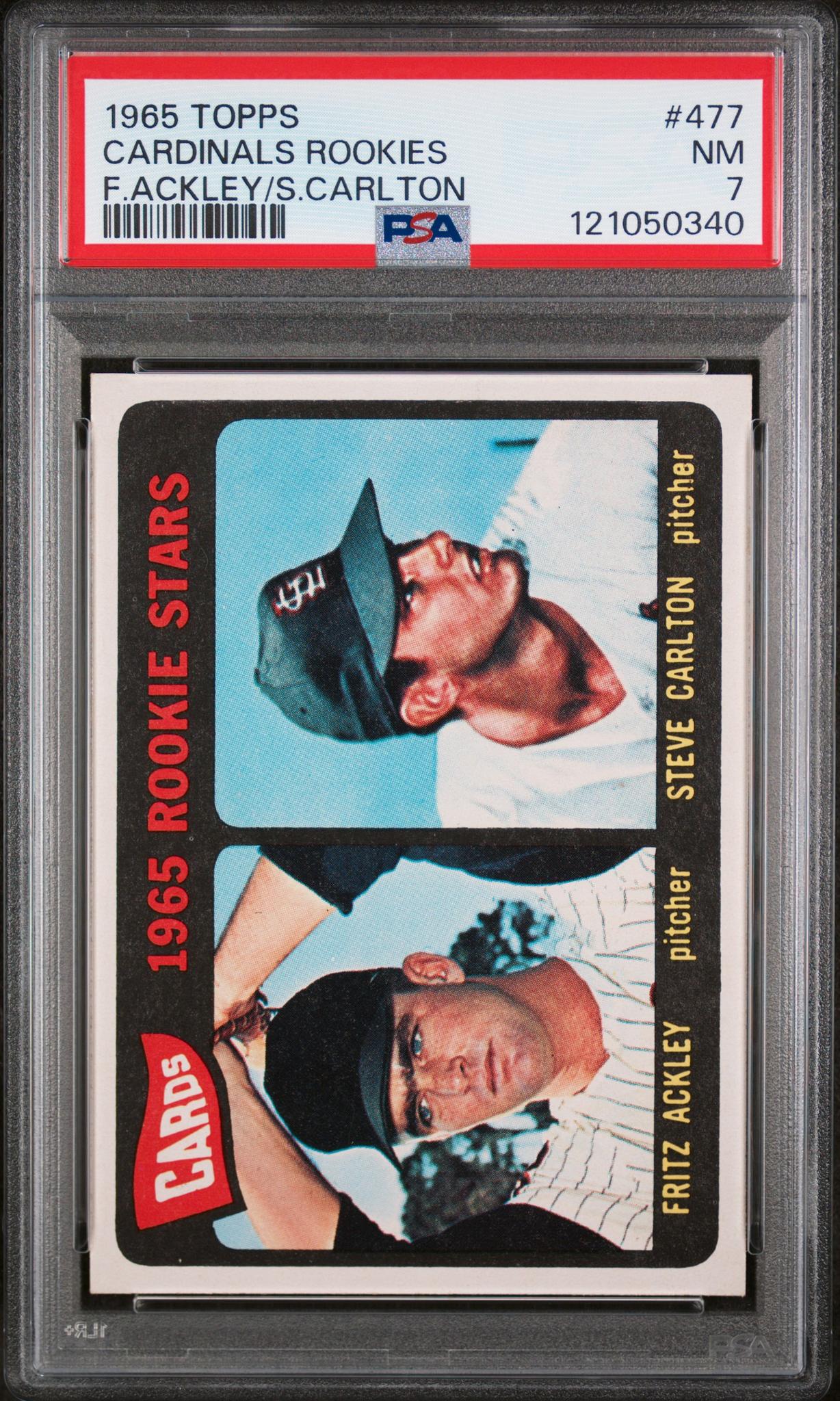 1965 Topps Steve Carlton/Fritz Ackley #477 RC PSA 7