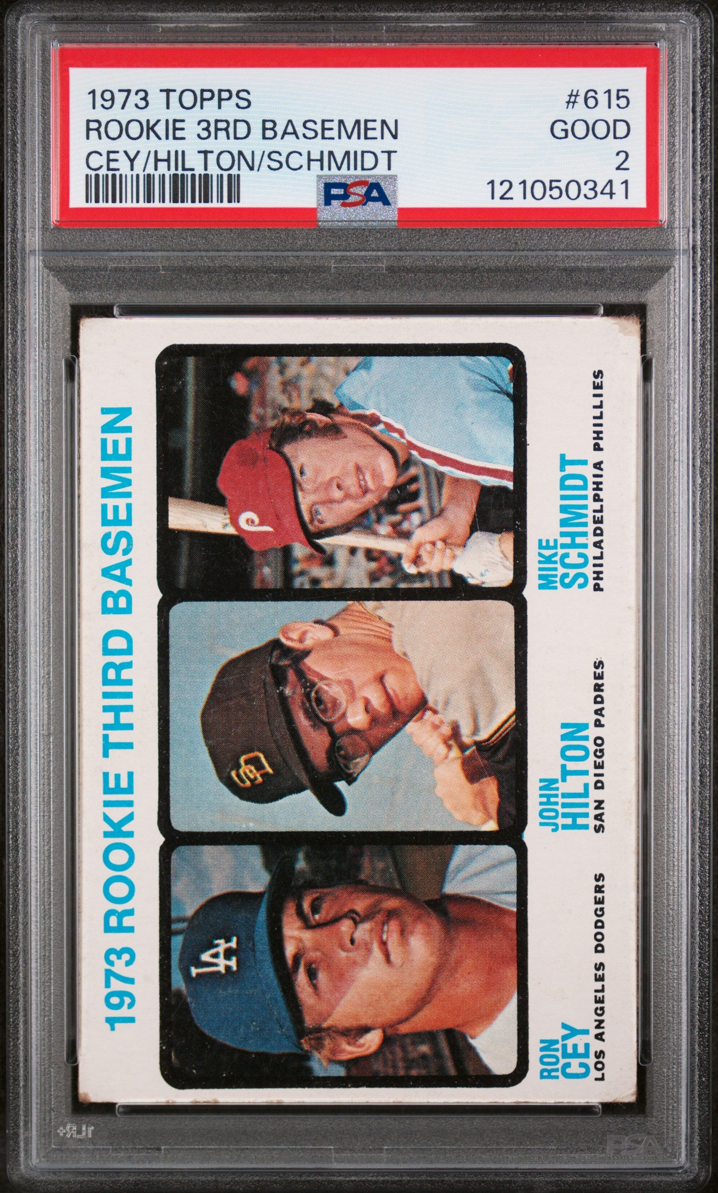 1973 Topps Mike Schmidt Ron Cey John Hilton #615 RC PSA 2