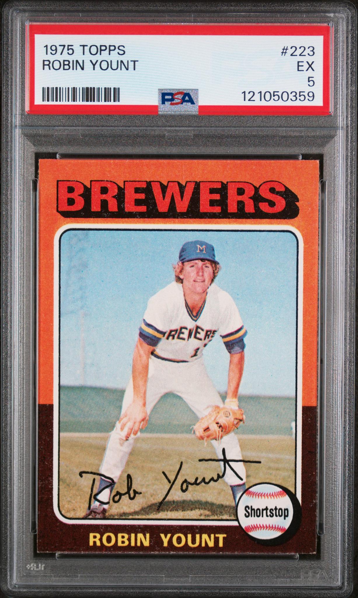 1975 Topps Baseball Robin Yount #223 RC PSA 5