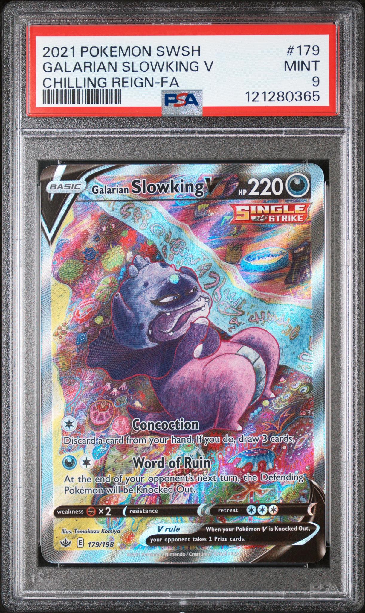 2021 Pokemon Chilling Reign Full Art Galarian Slowking V #179 PSA 9