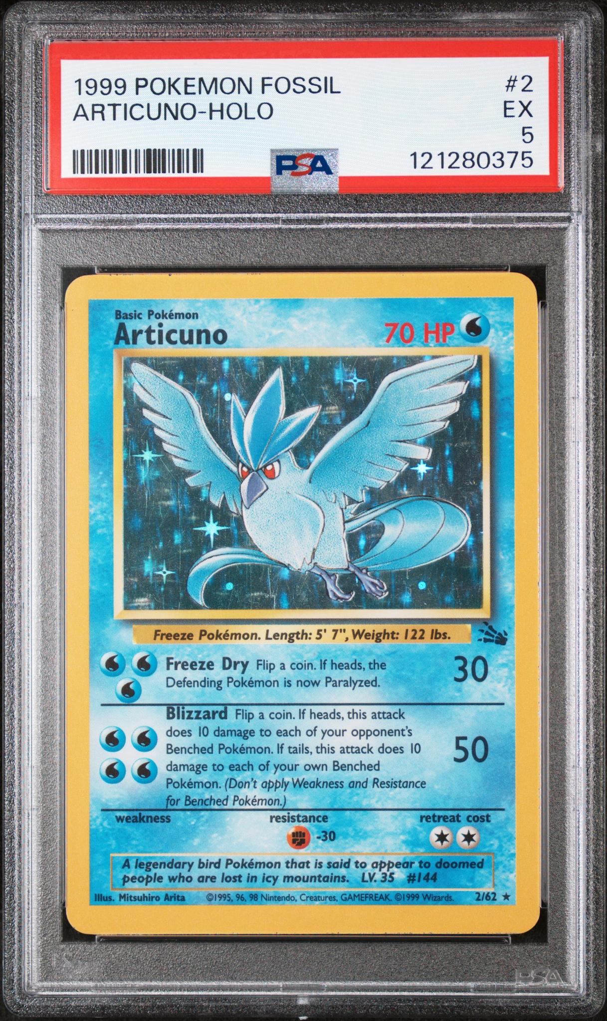 1999 Pokemon Fossil Holo Articuno #2 PSA 5