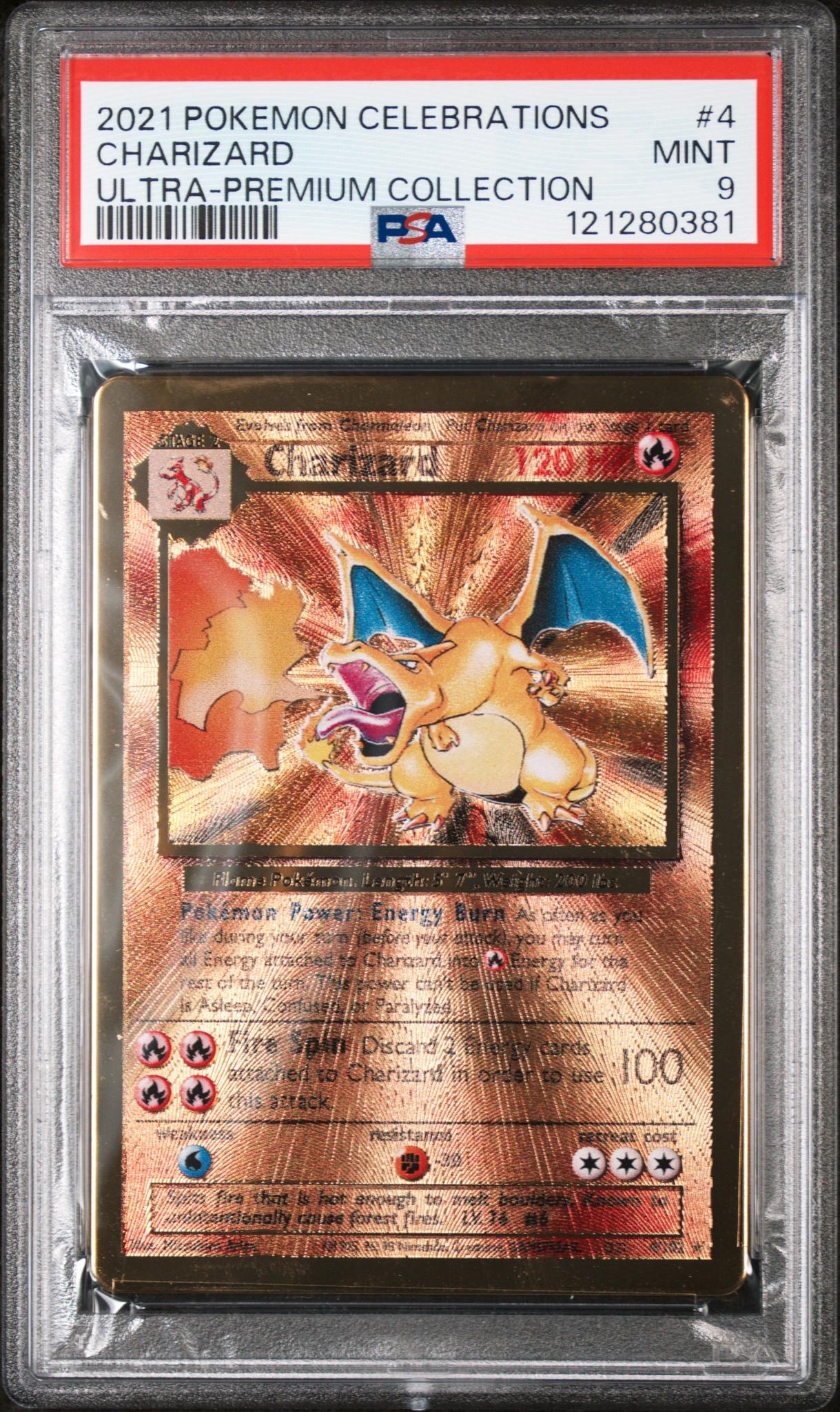 2021 Pokémon Celebrations Ultra-Premium Collection Charizard #4/102 Metal PSA 9