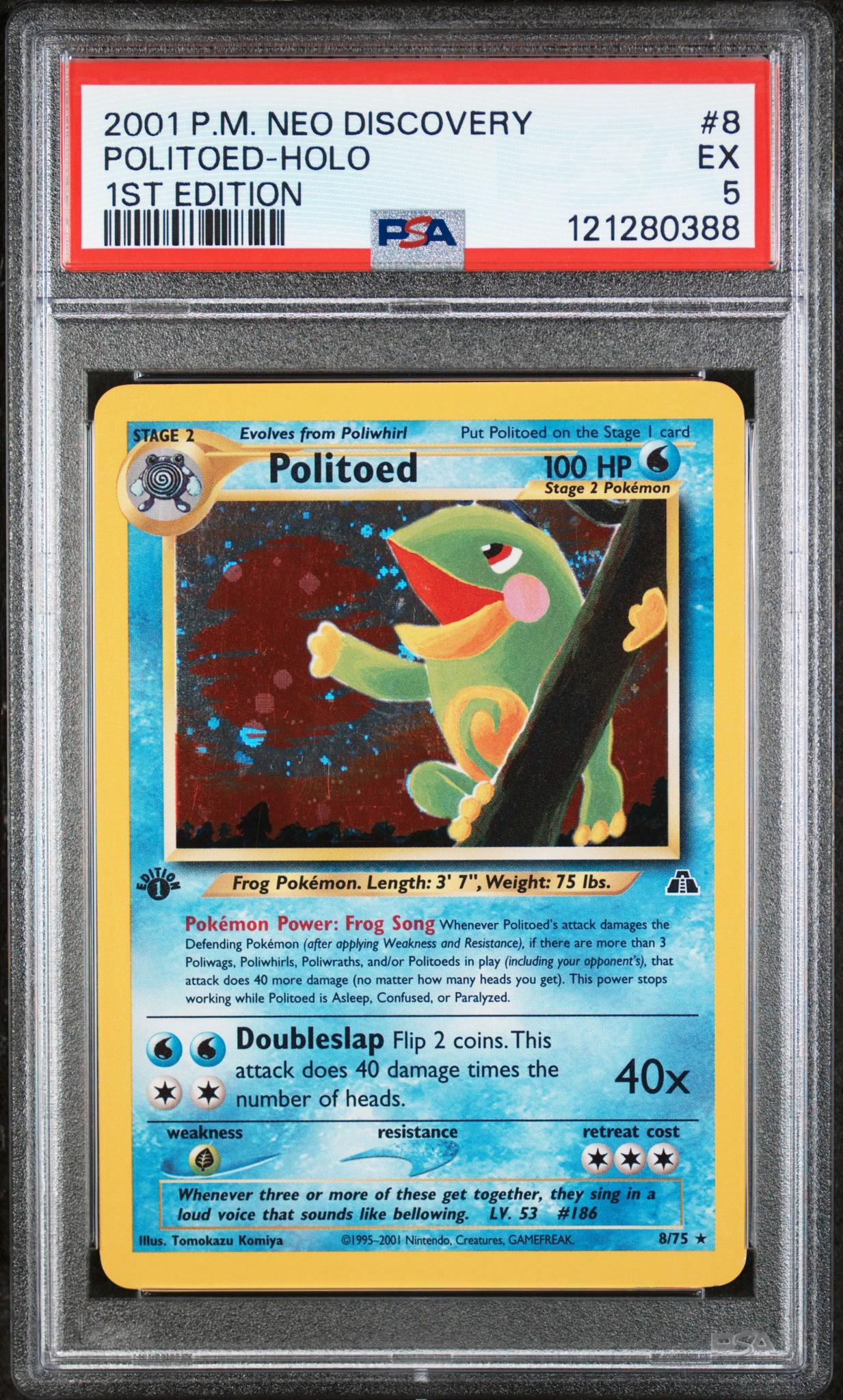 2001 Pokemon Neo Discovery Holo Politoed #8 1st Edition PSA 5