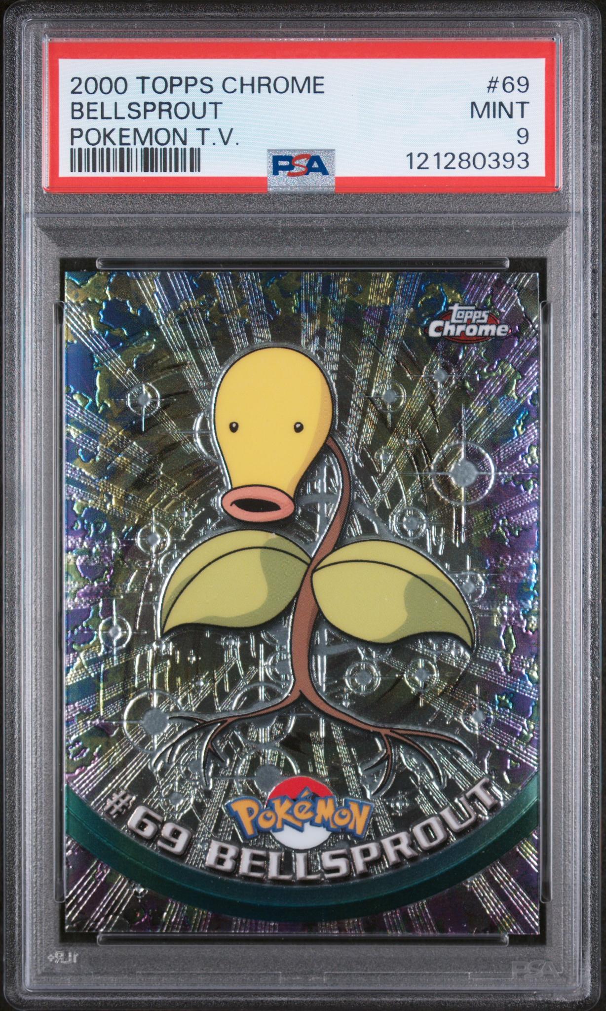 2000 Pokémon Topps Chrome Pokémon TV Bellsprout #69 PSA 9