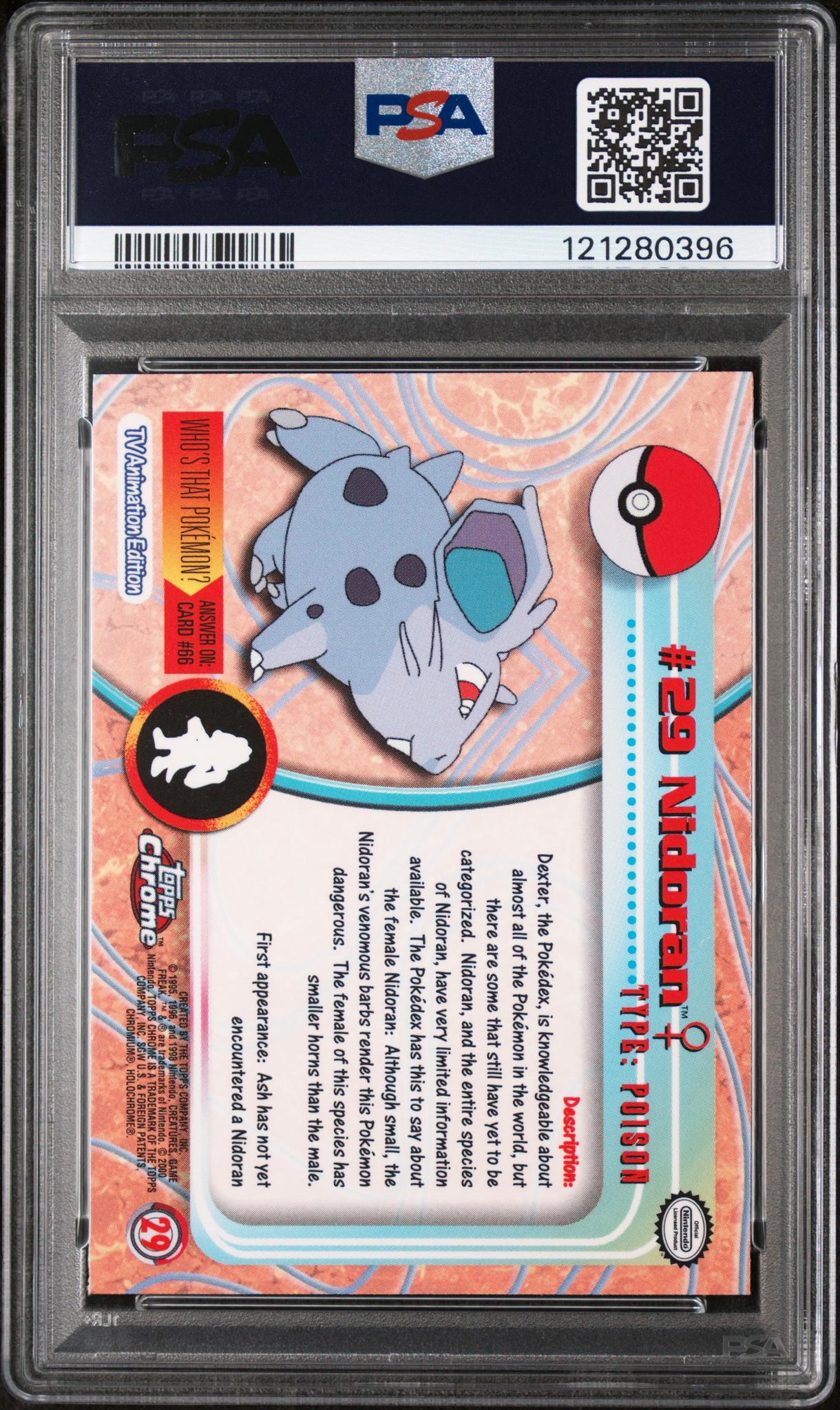 2000 Topps Chrome #29 Nidoran Pokemon T.V. PSA 9