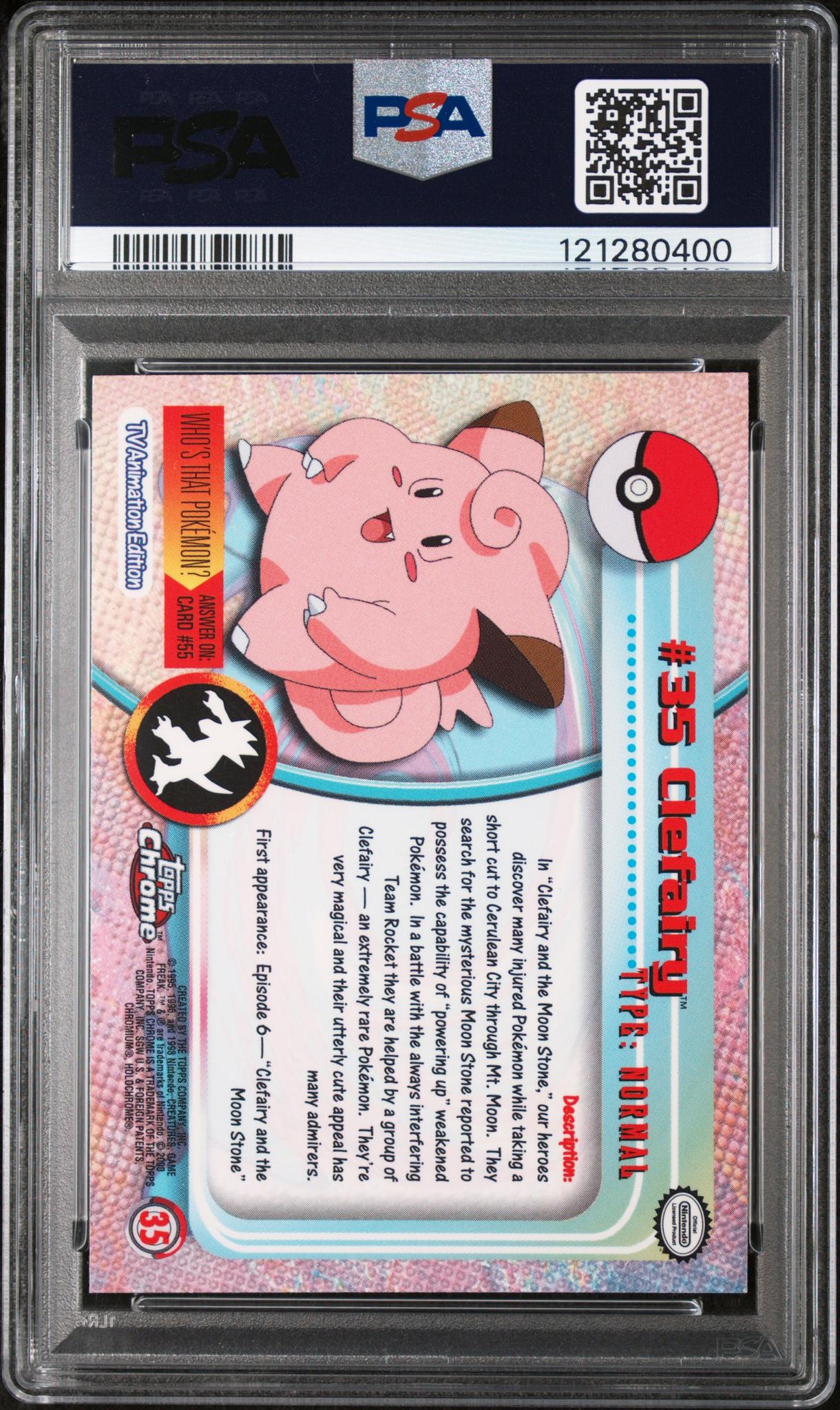 2000 Topps Chrome #35 Clefairy Pokemon T.V. PSA 9