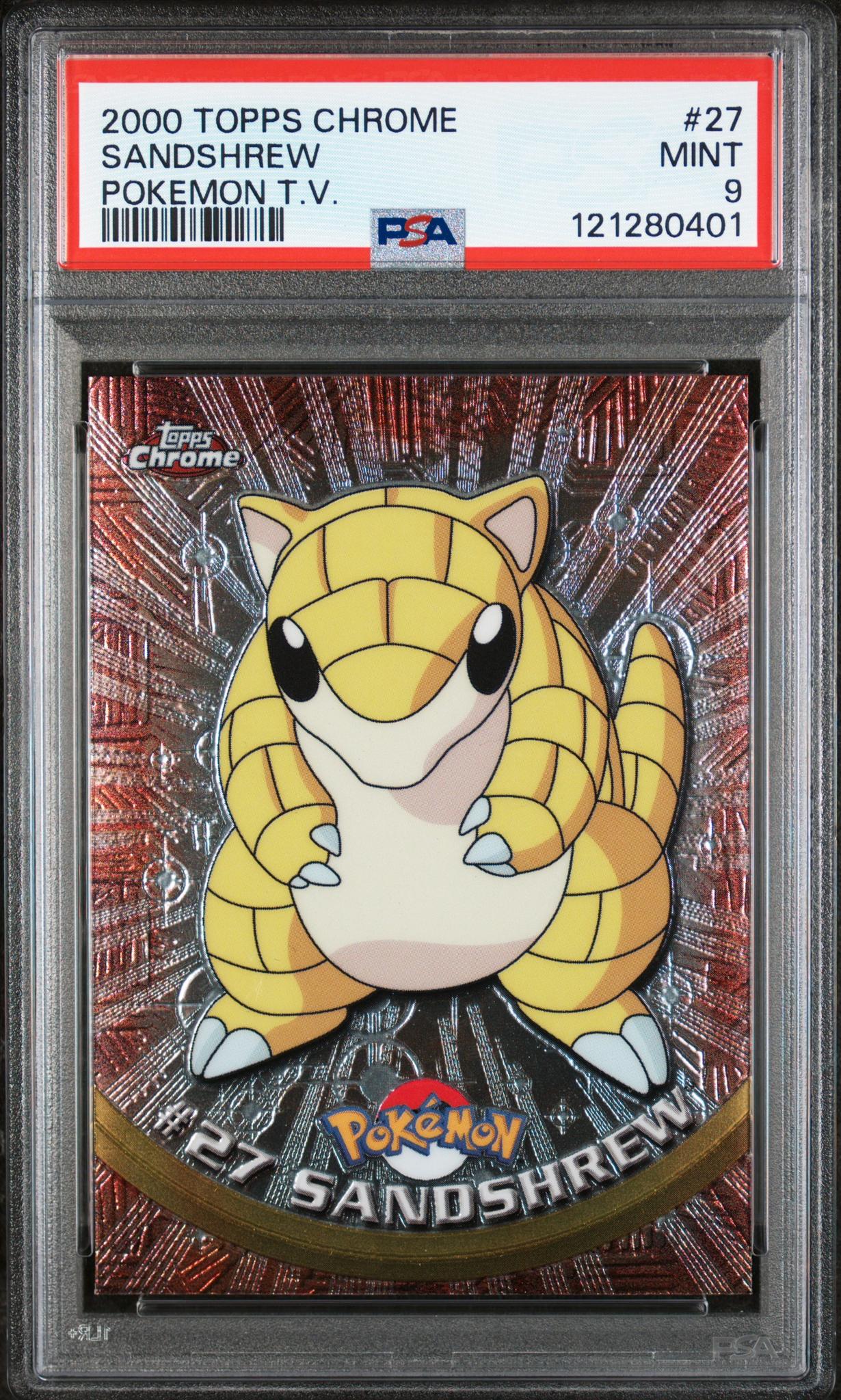2000 Topps Chrome Pokemon T.V. Sandshrew #27 PSA 9