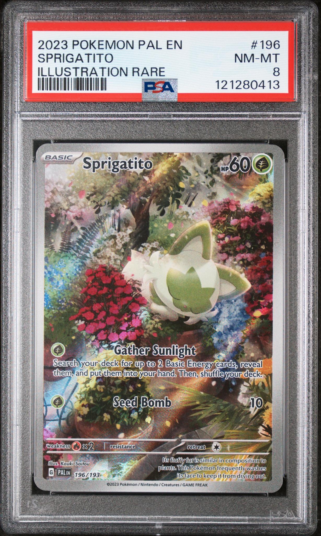 2023 Pokémon Scarlet & Violet Paldea Evolved Sprigatito #196/193 PSA 8