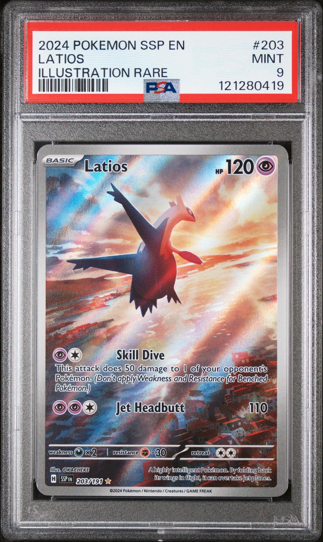 2024 Pokemon #203 Latios Illustration Rare PSA 9