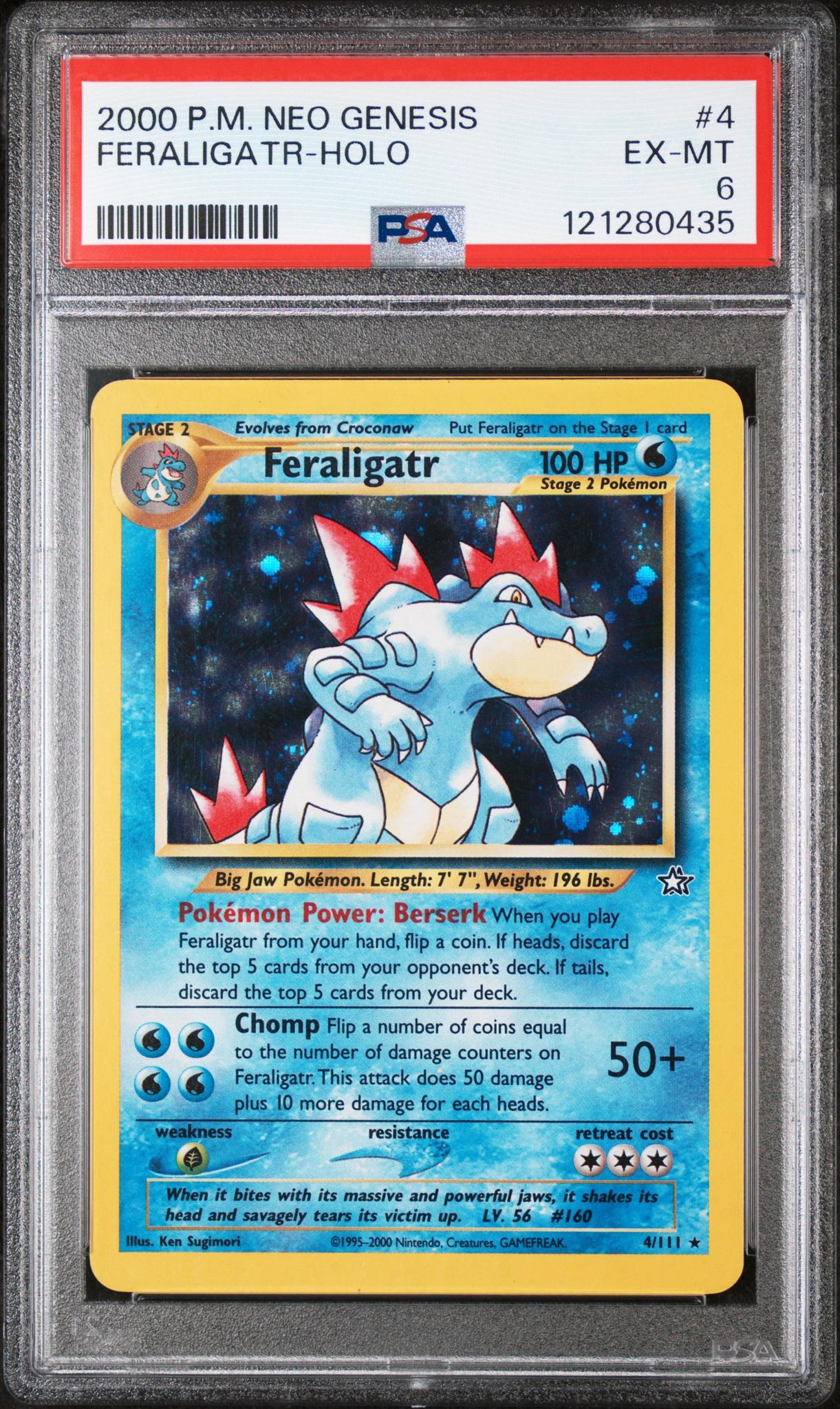 2000 Pokemon Neo Genesis Holo Feraligatr #4 PSA 6