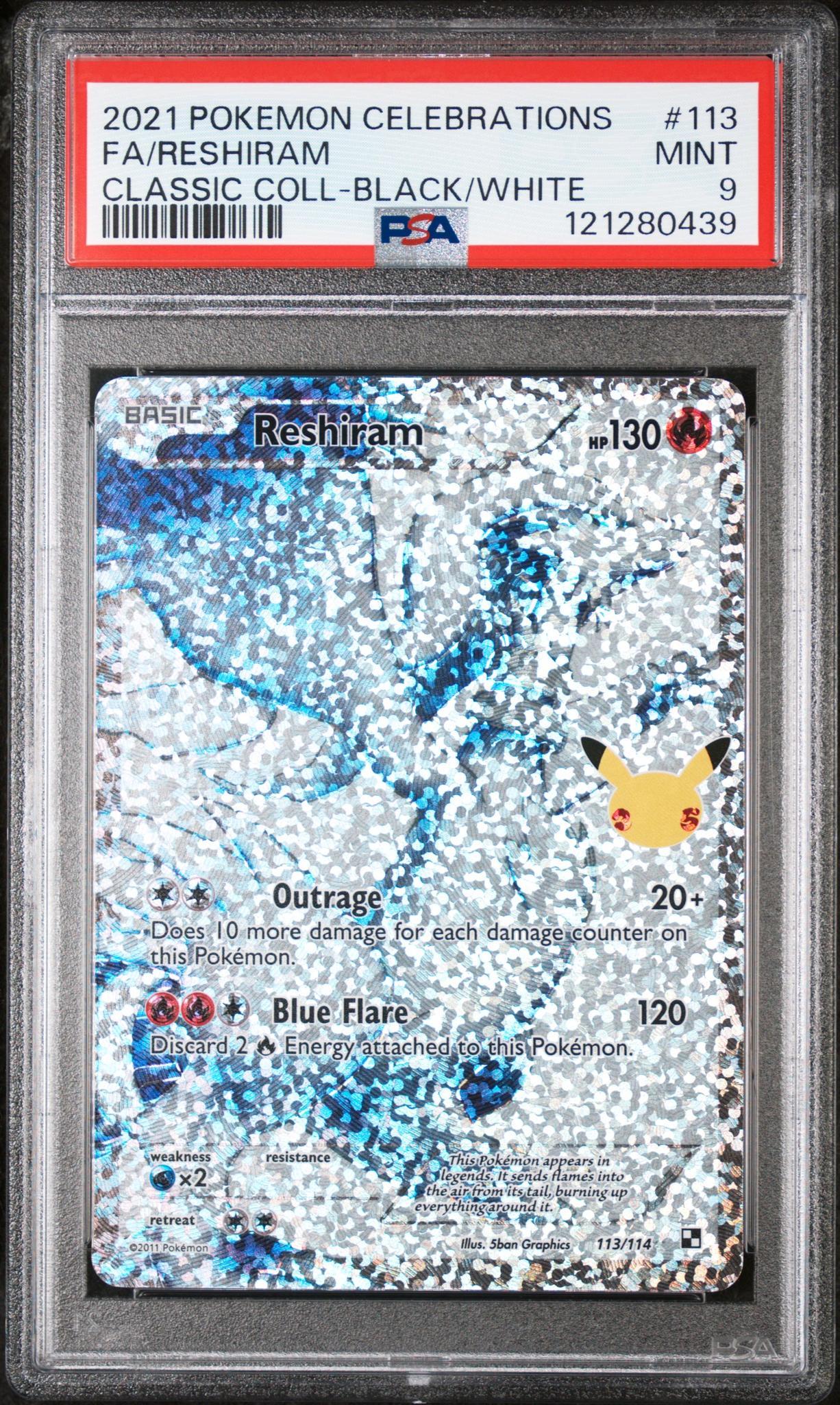 2021 Pokemon Celebrations Classic Collection Reshiram #113 Full Art PSA 9