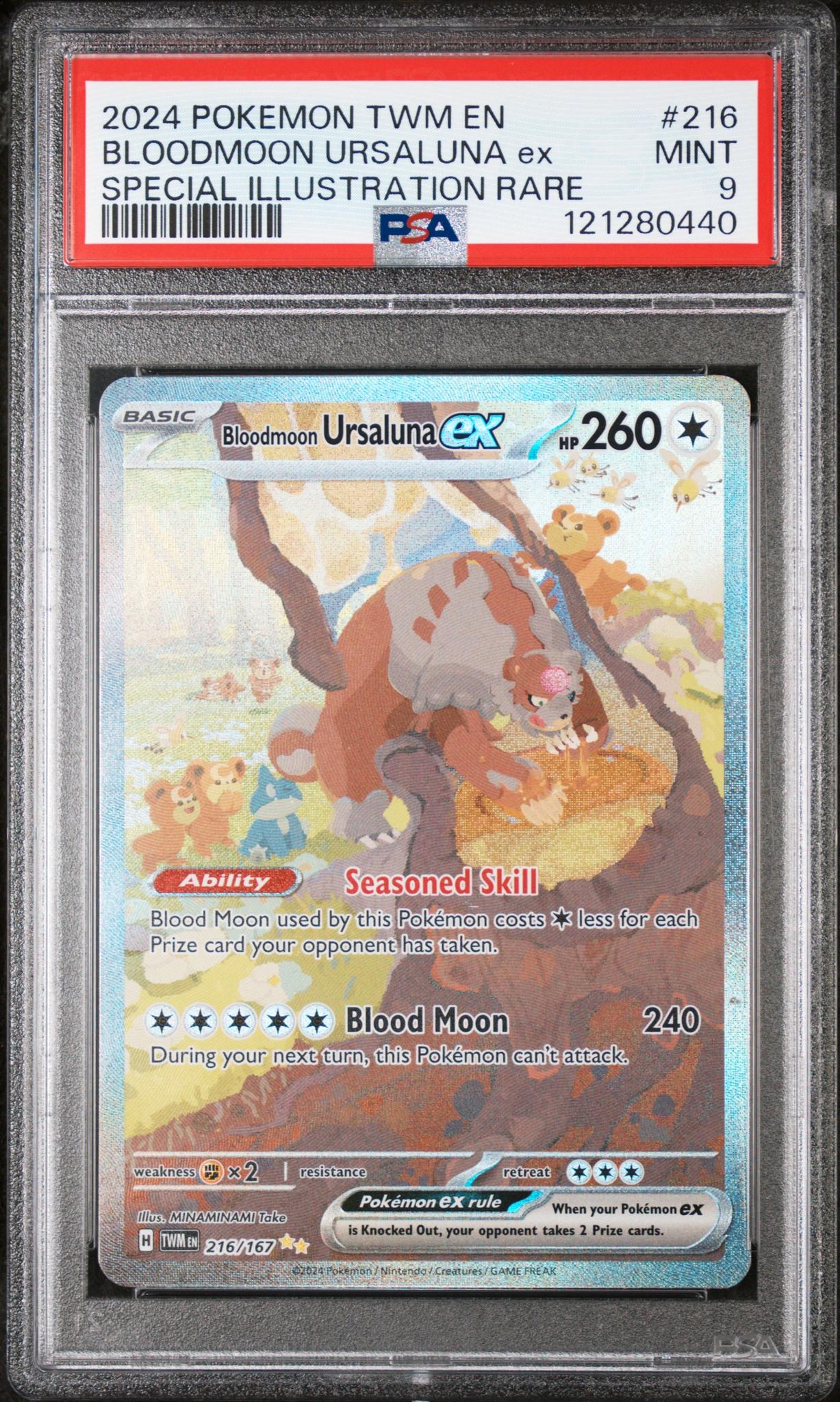 2024 Pokemon Twilight Masquerade Special Illustration Rare Bloodmoon Ursaluna Ex #216 PSA 9