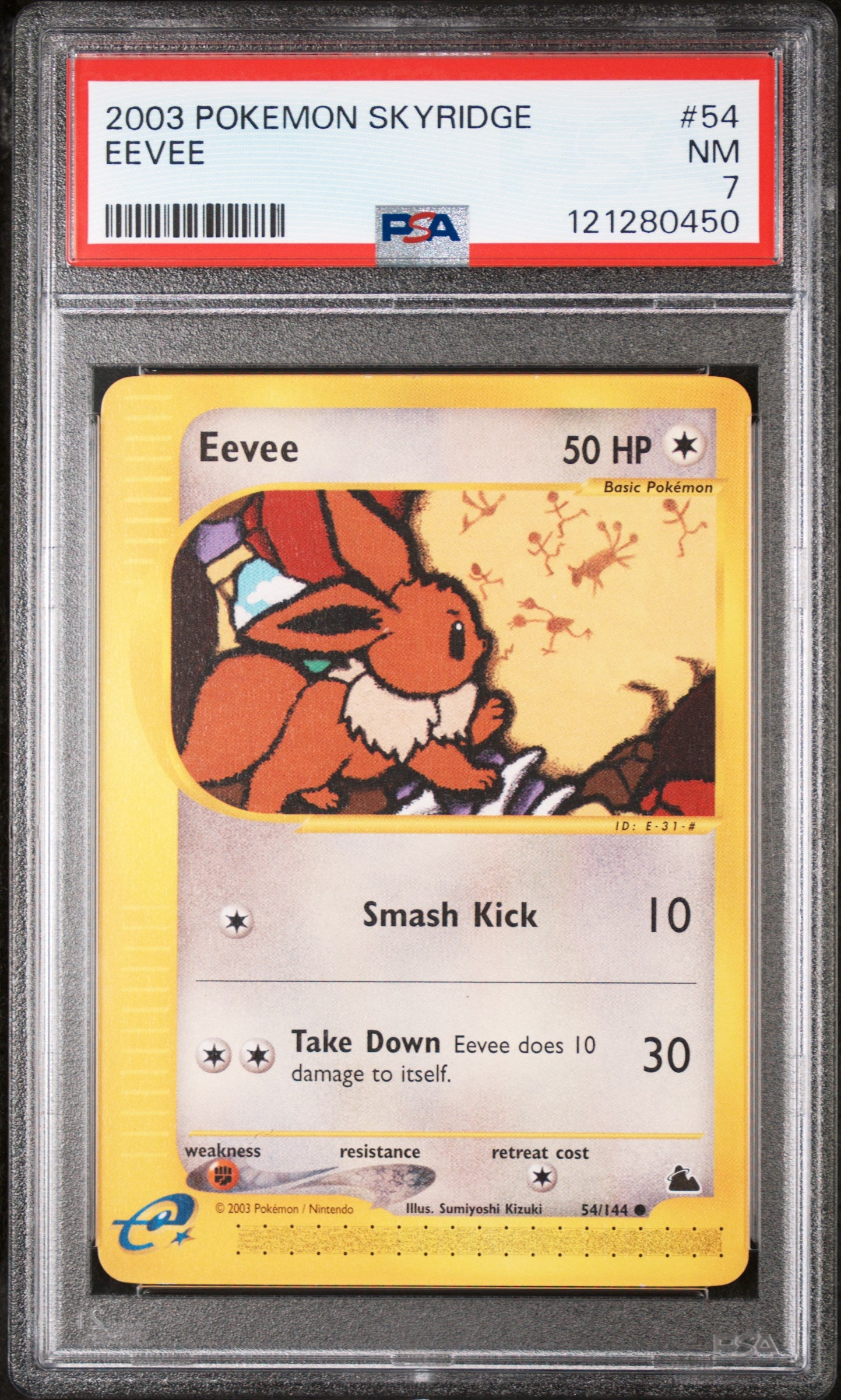 2003 Pokémon e-Card Skyridge Eevee #54/144 PSA 7