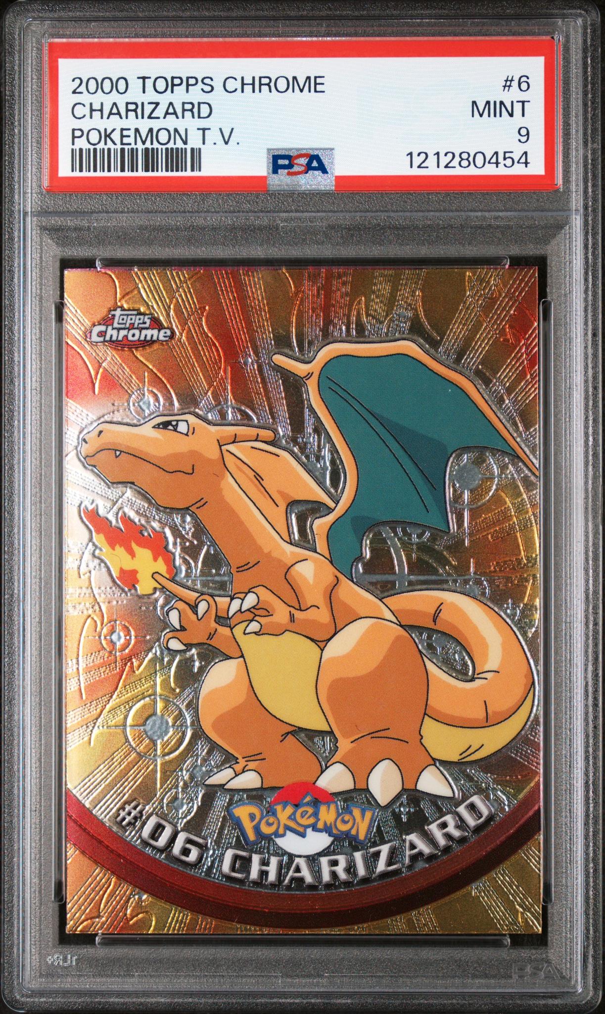 2000 Topps Chrome Pokemon TV Charizard #6 PSA 9