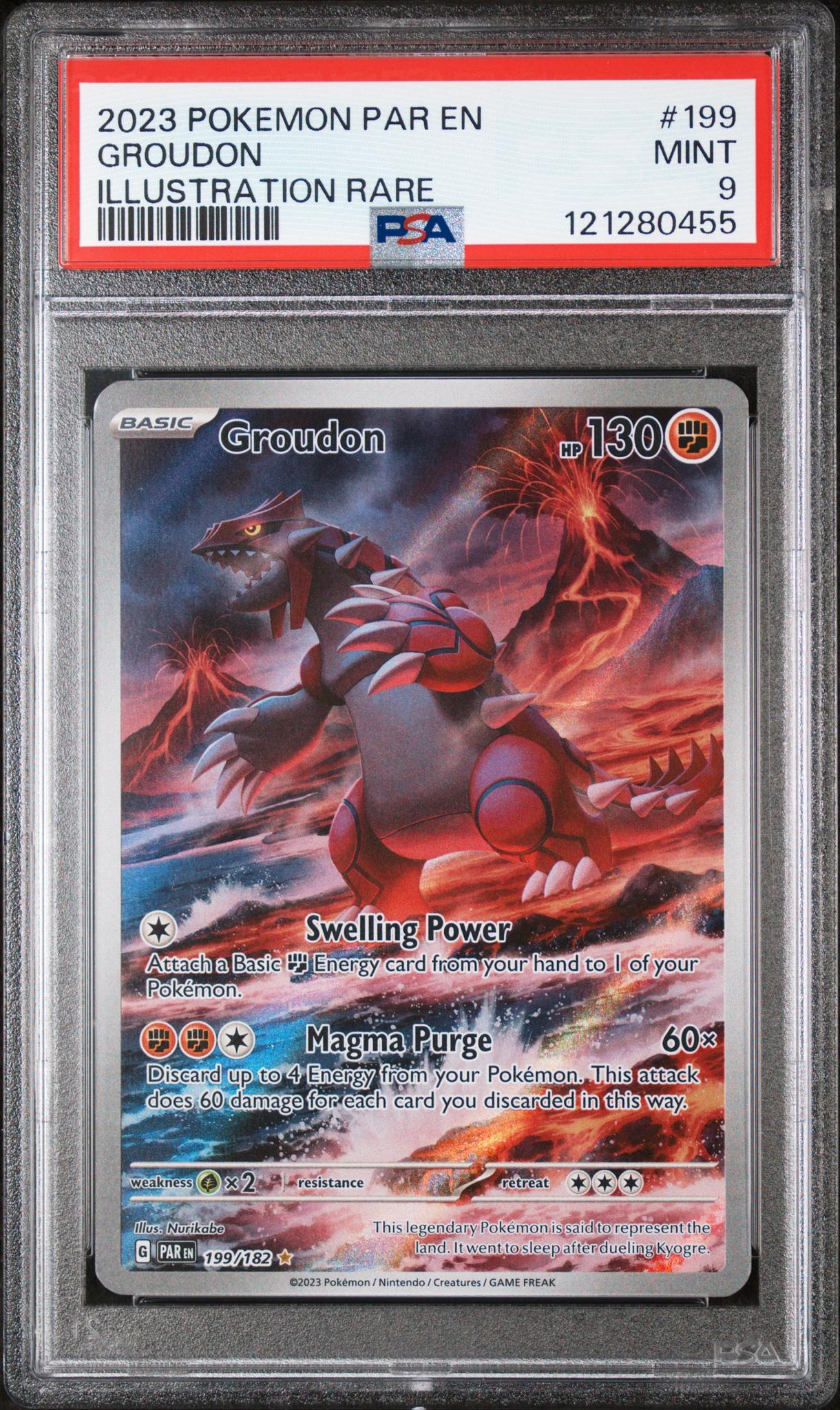 2023 Pokémon Scarlet & Violet Paradox Rift Illustration Rare Groudon #199 PSA 9