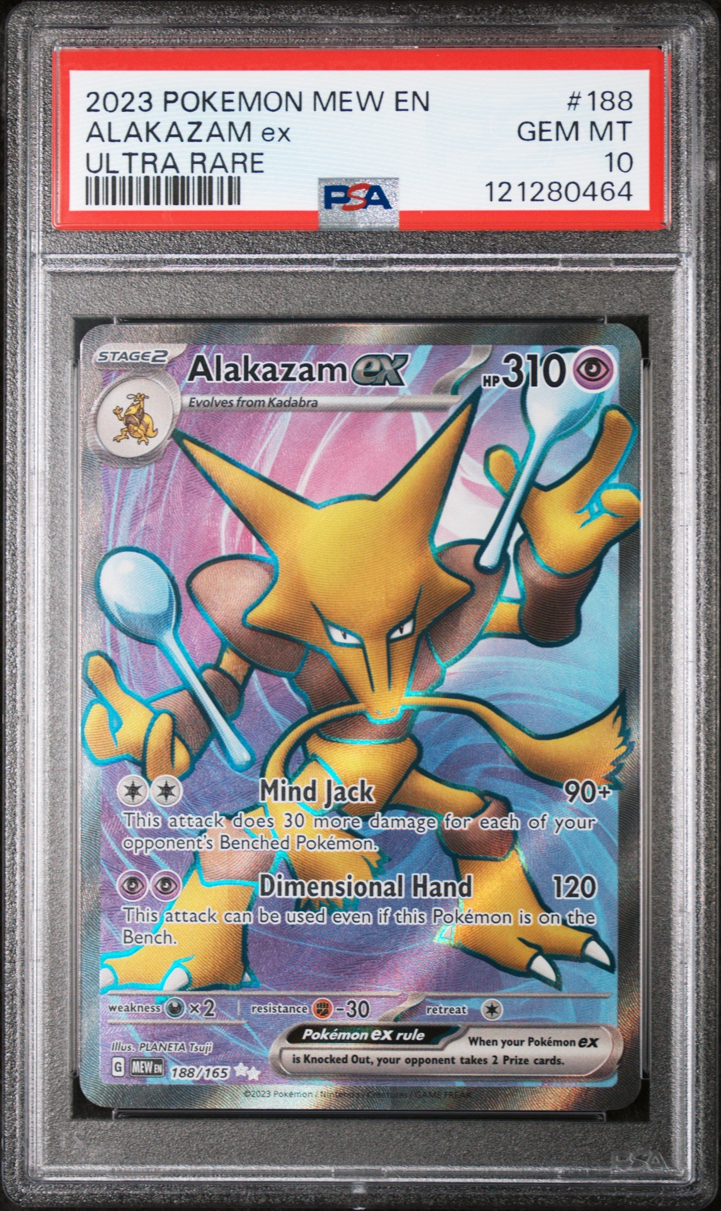 2023 Pokémon Scarlet & Violet 151 Full Art Alakazam #188/165 EX PSA 10