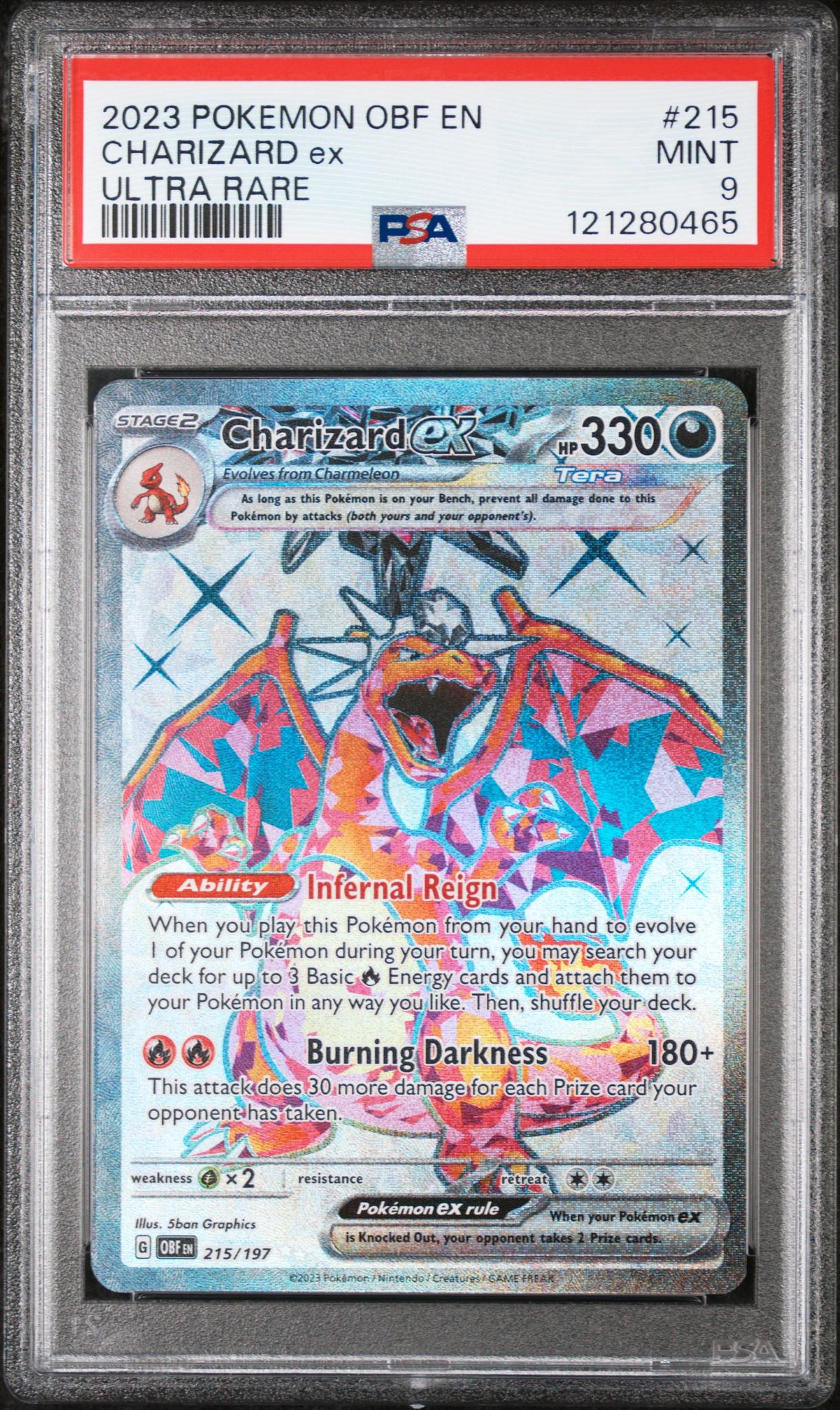 2023 Pokémon Scarlet & Violet Obsidian Flames Full Art Charizard #215/197 PSA 9