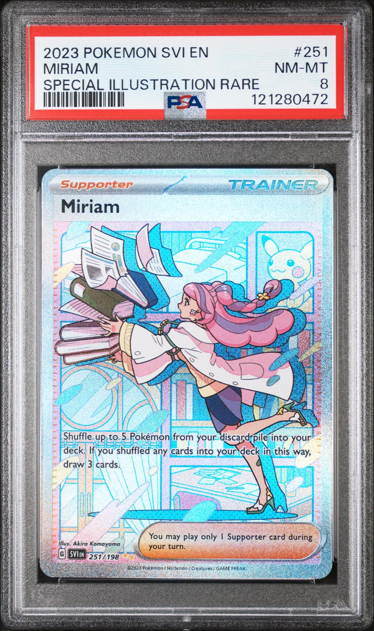 2023 Pokemon #251/198 Miriam Special Illustration Rare PSA 8