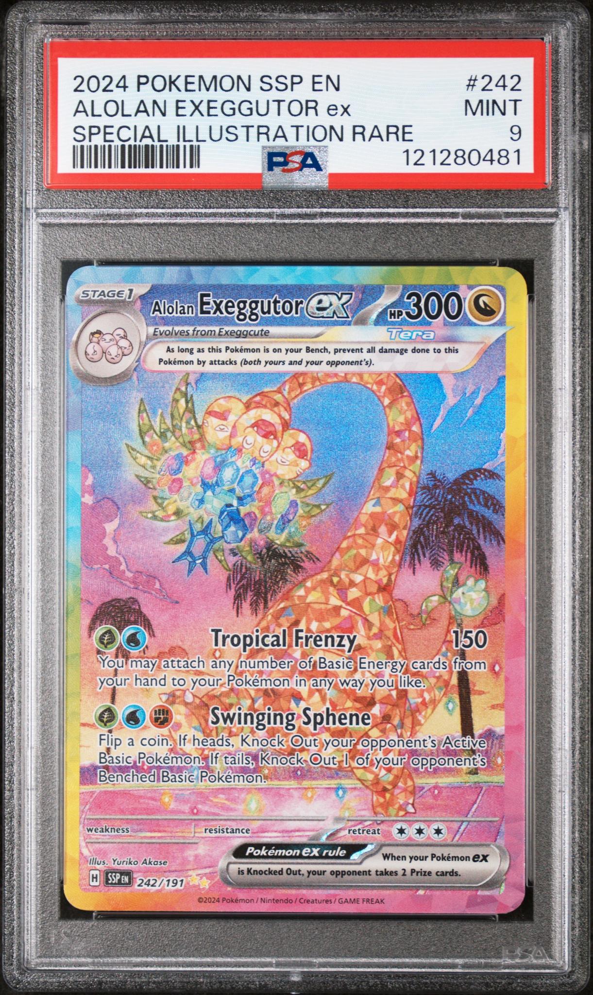 2024 Pokemon #242 Alolan Exeggutor ex Special Illustration Rare PSA 9