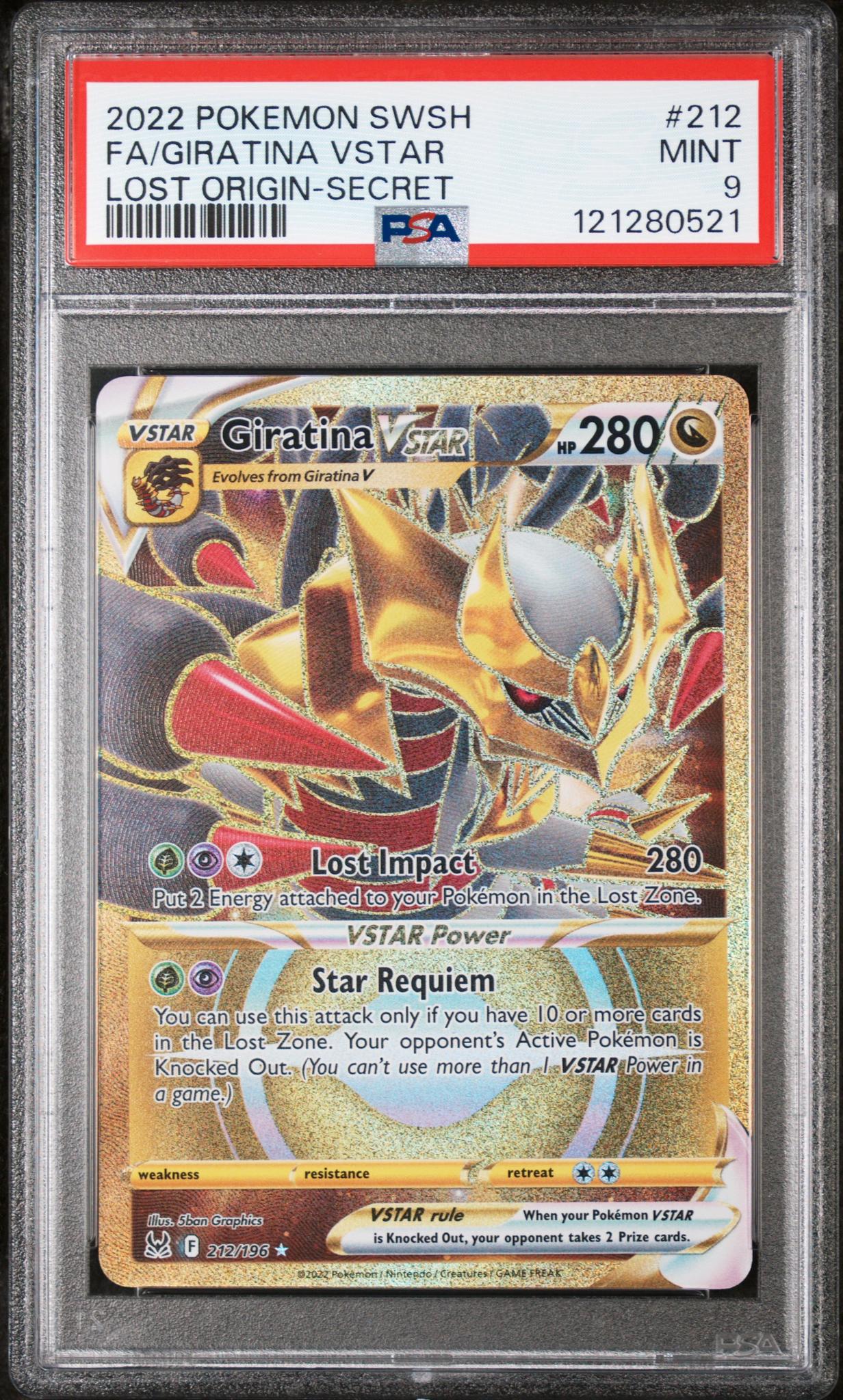 2022 Pokemon #212 Giratina VSTAR Lost Origin-Secret /196 PSA 9
