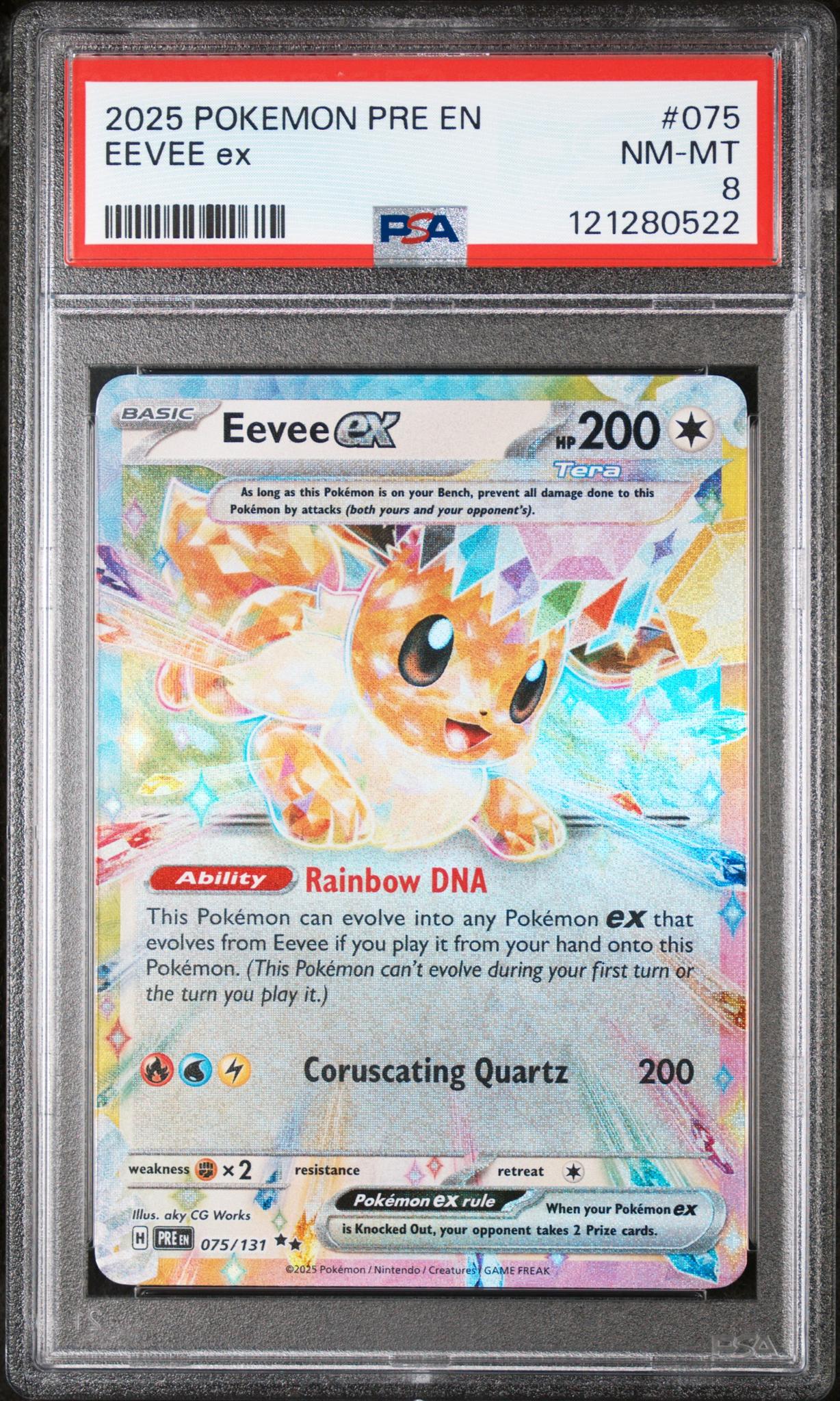 2025 Pokemon #075 Eevee ex PSA 8