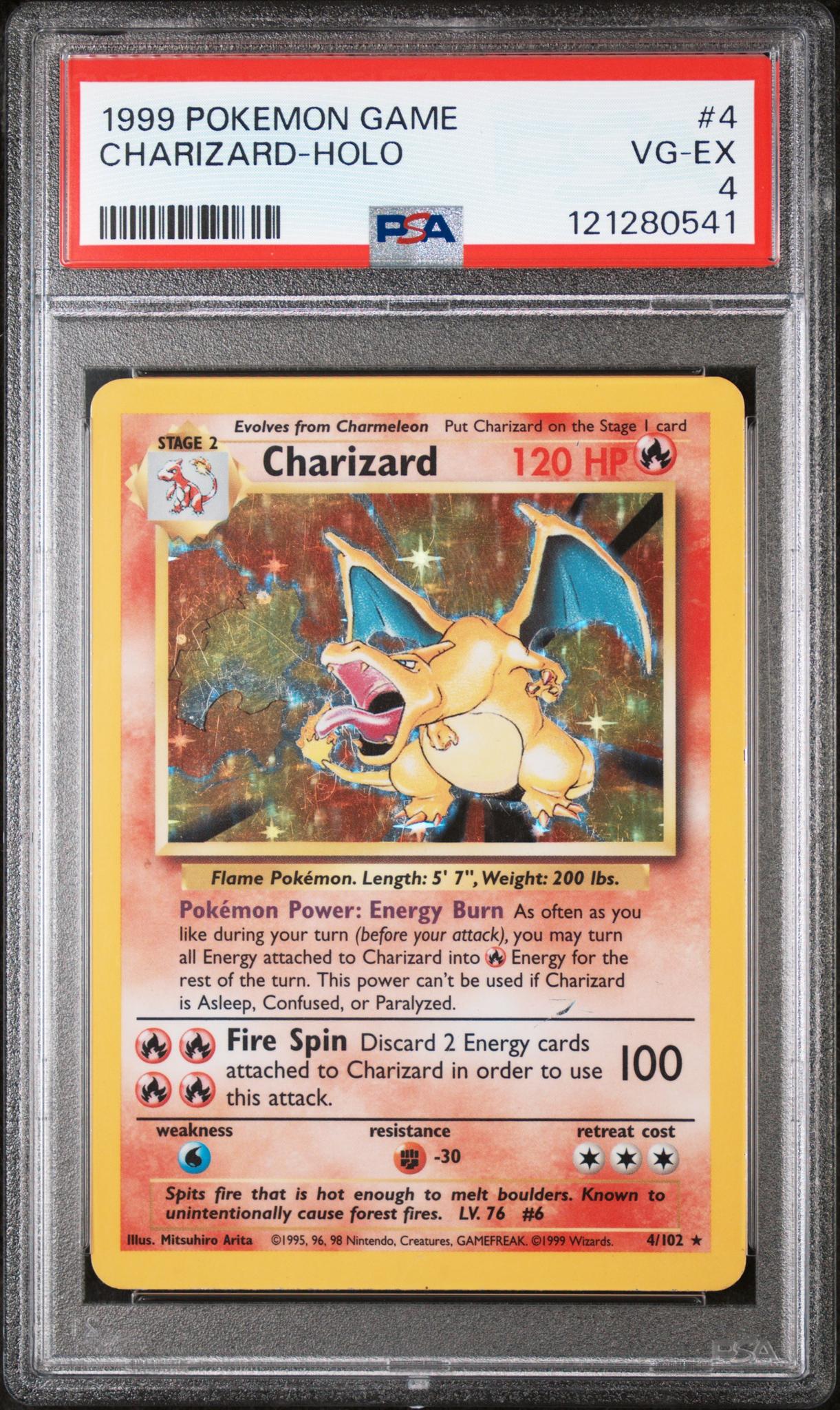 1999 Pokémon Base Set Charizard #4/102 Holo PSA 4