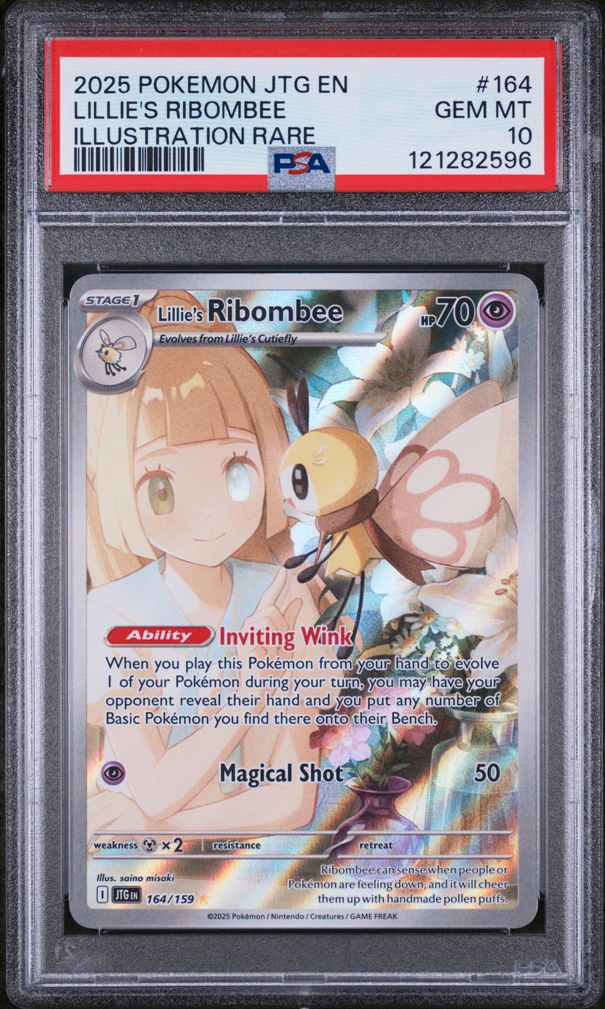 2025 Pokemon JTG EN Illustration Rare Lillie's Ribombee #164 PSA 10