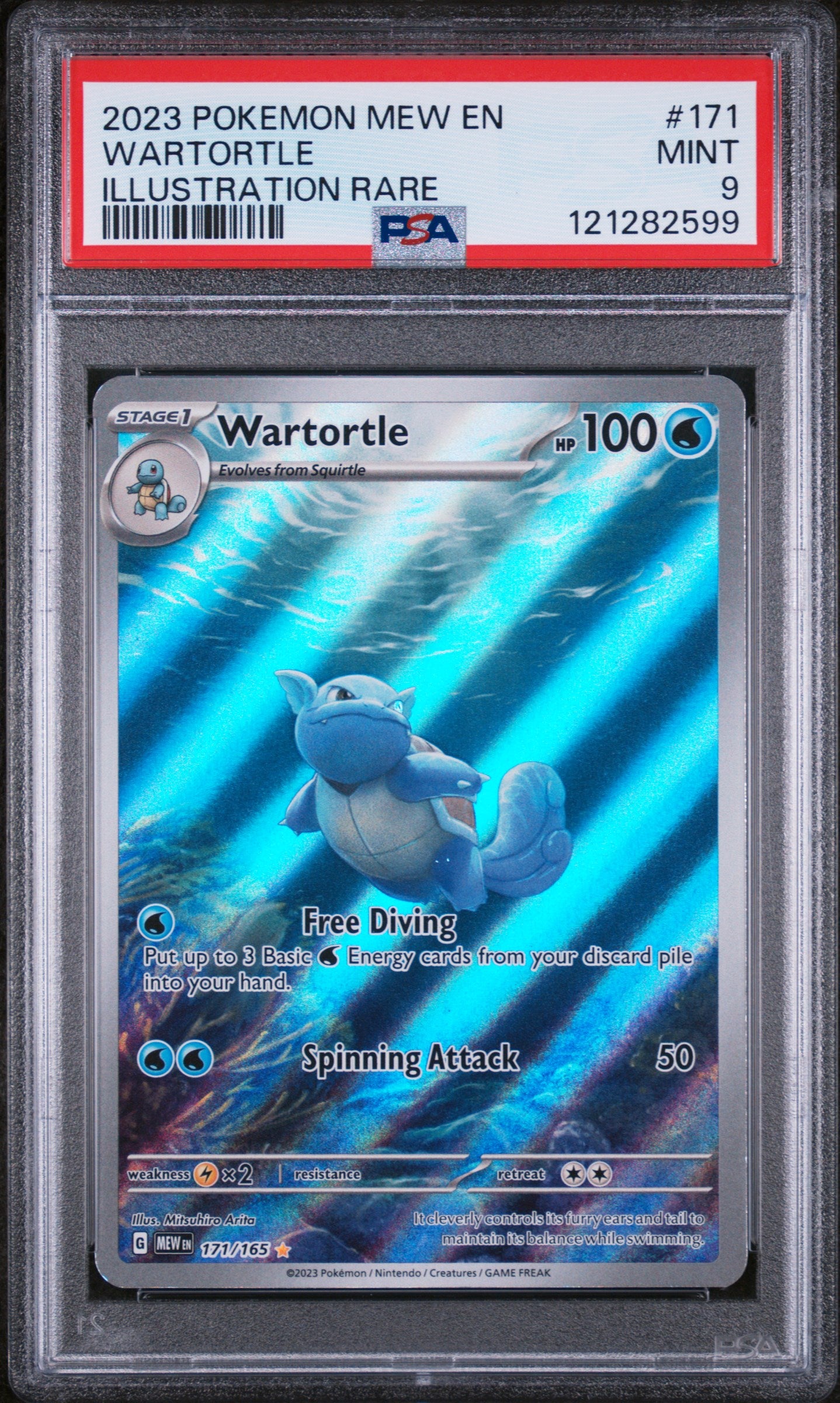 2023 Pokémon Scarlet & Violet 151 Illustration Rare Wartortle #171/165 PSA 9